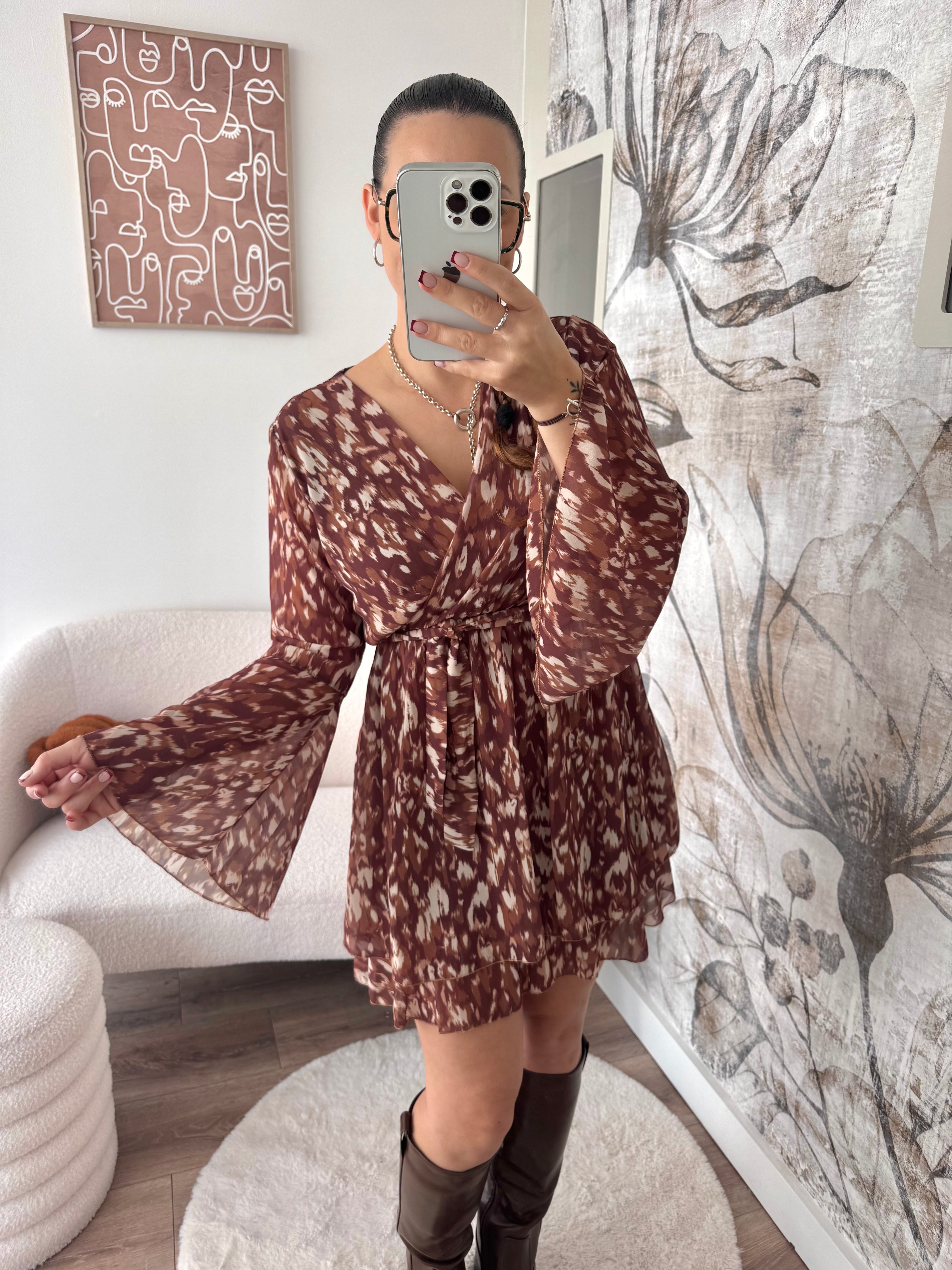 ROBE COURTE MARRON