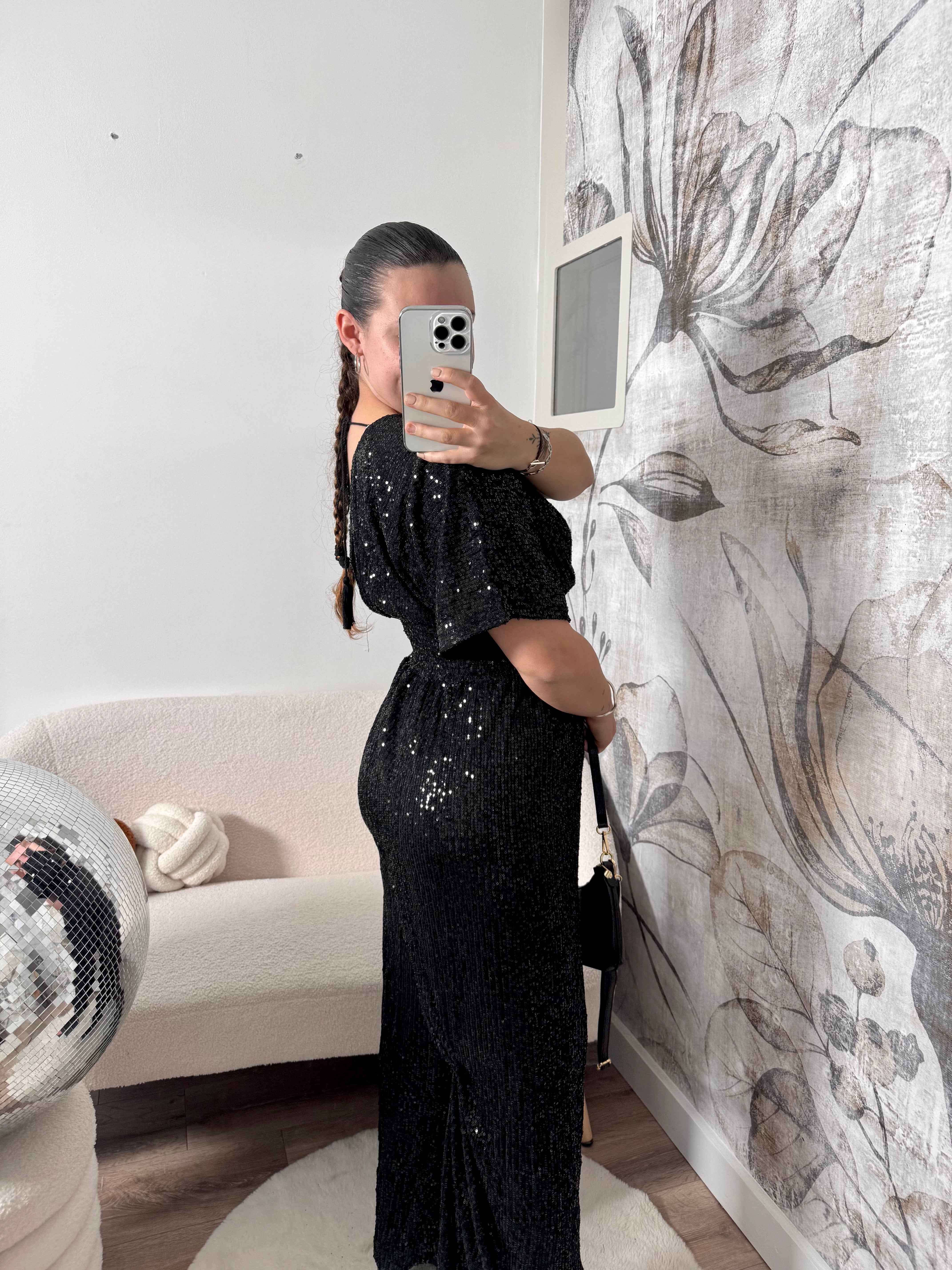 COMBINAISON À SEQUINS NOIR