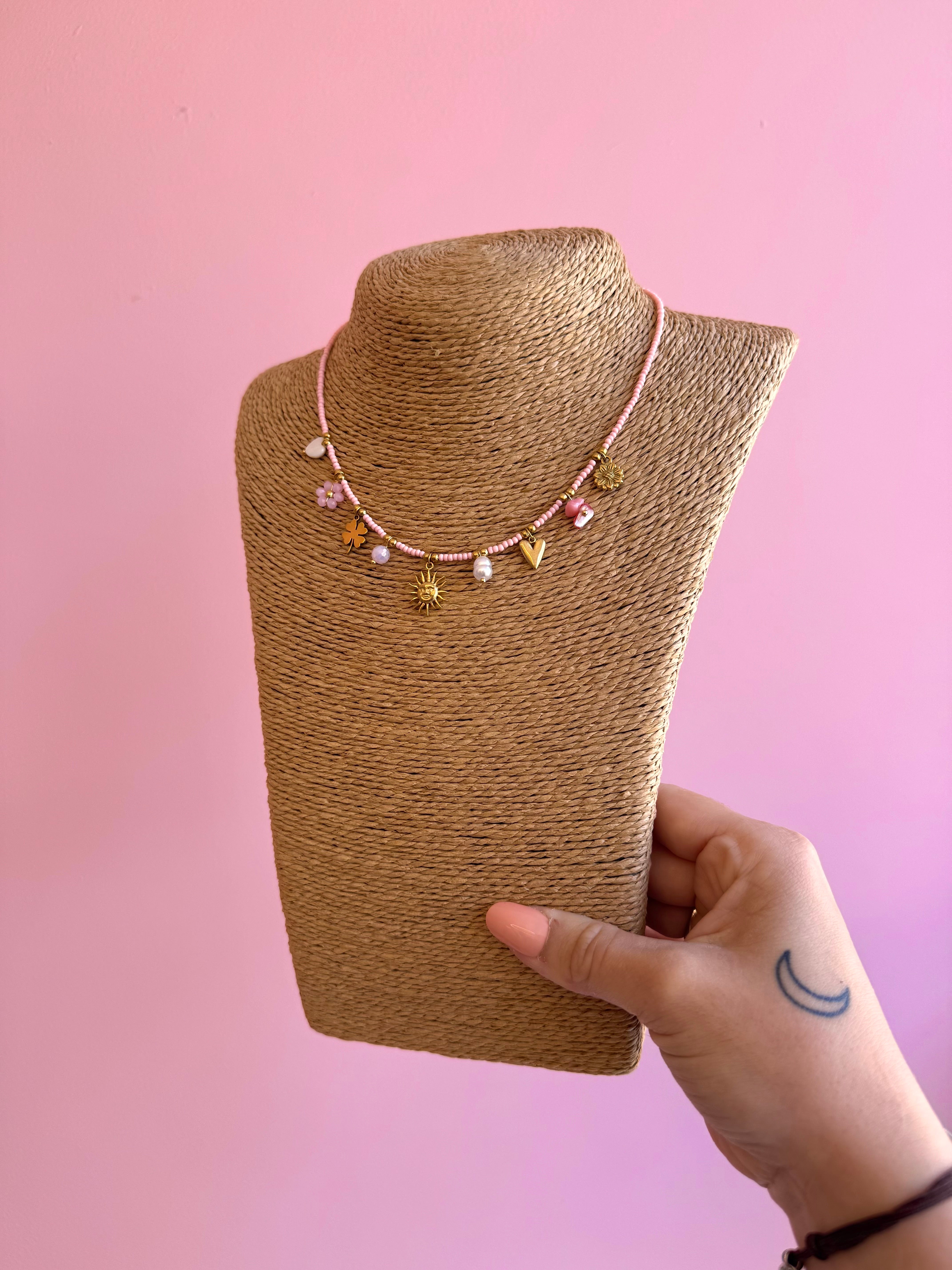 COLLIER PERLA ROSE CHARMS