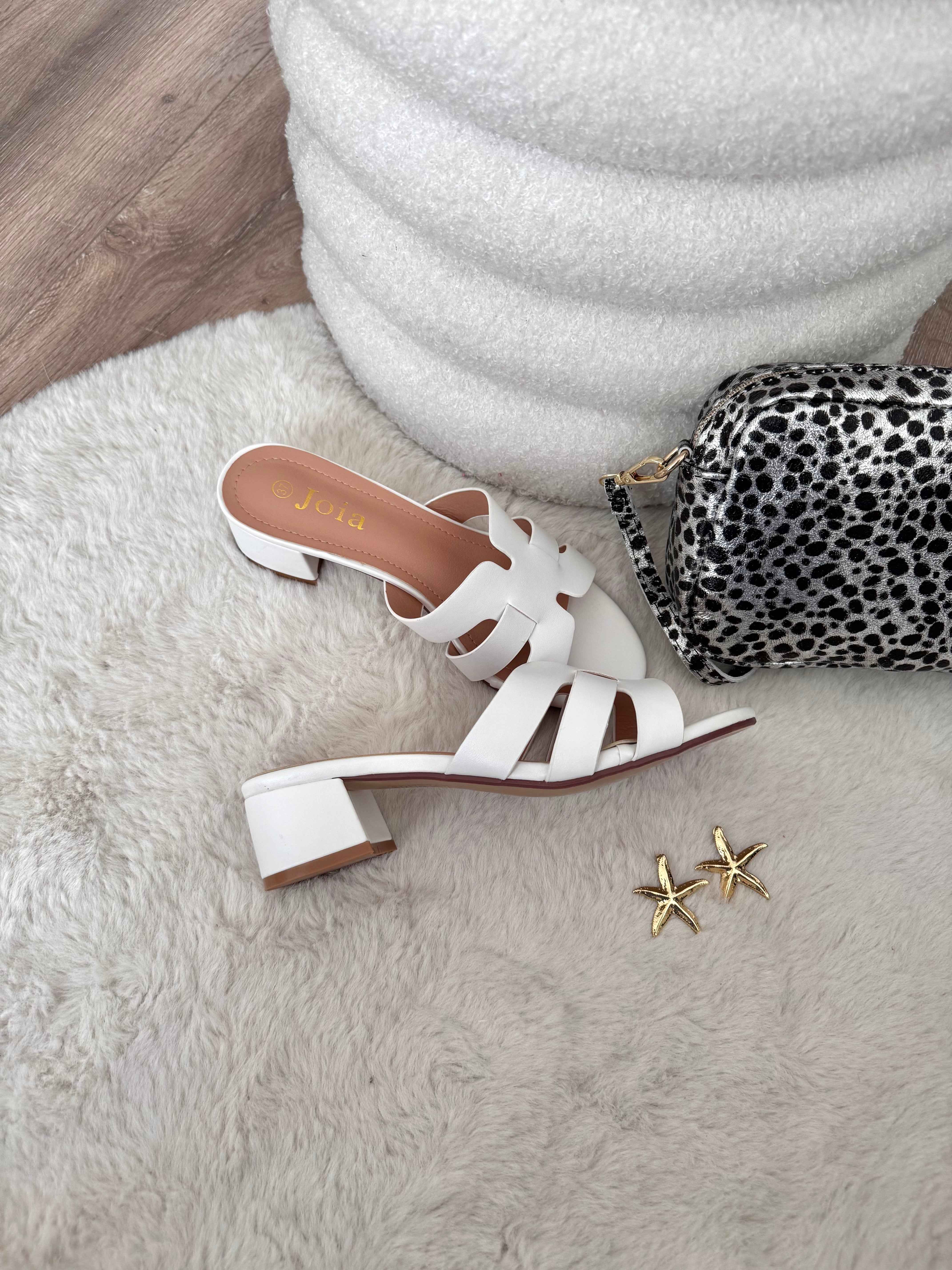 MULES BLANCHE À TALON