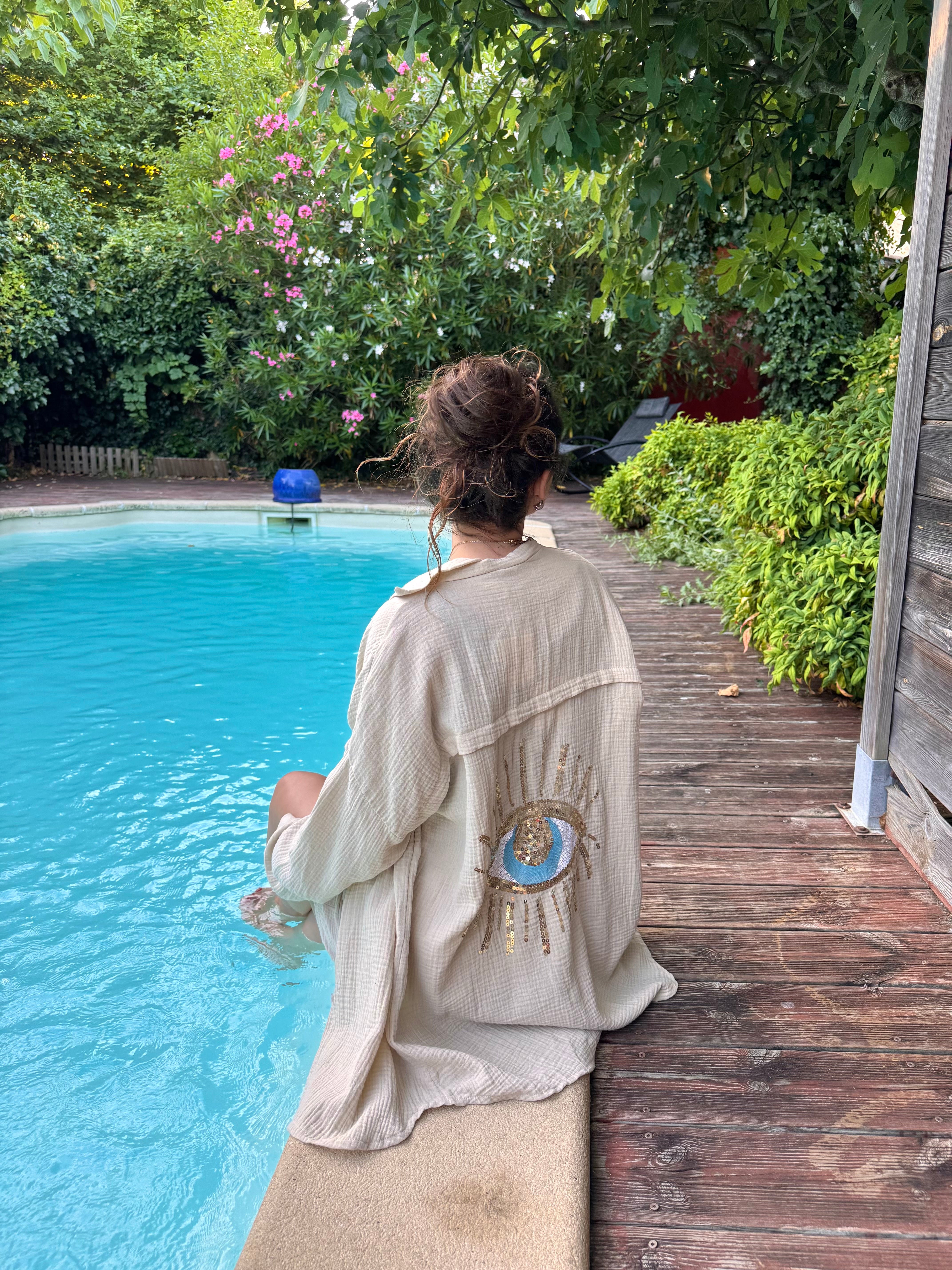 CHEMISE BEIGE ŒIL