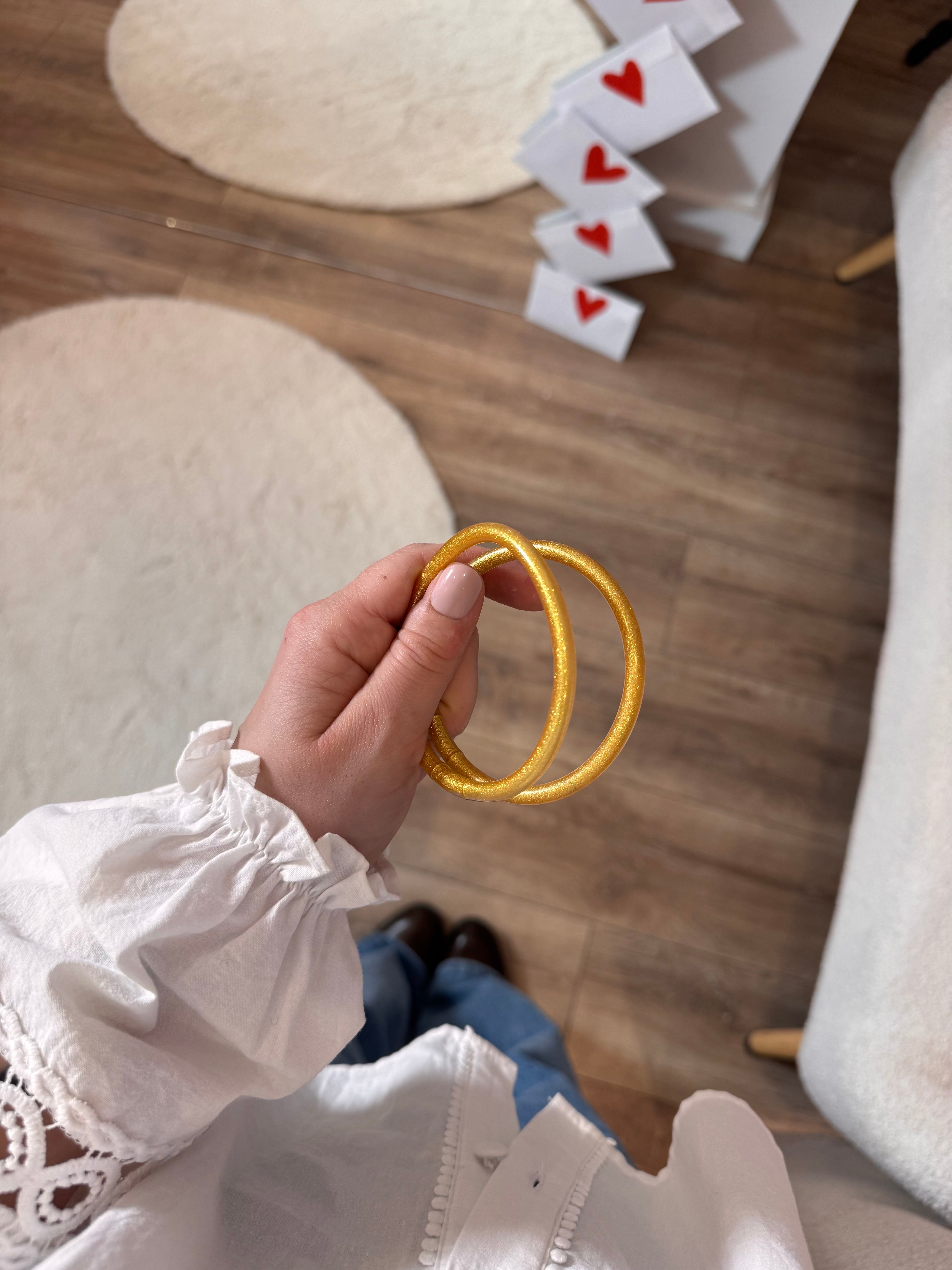 JONC BOUDDHISTE DORÉ PAILLETTES