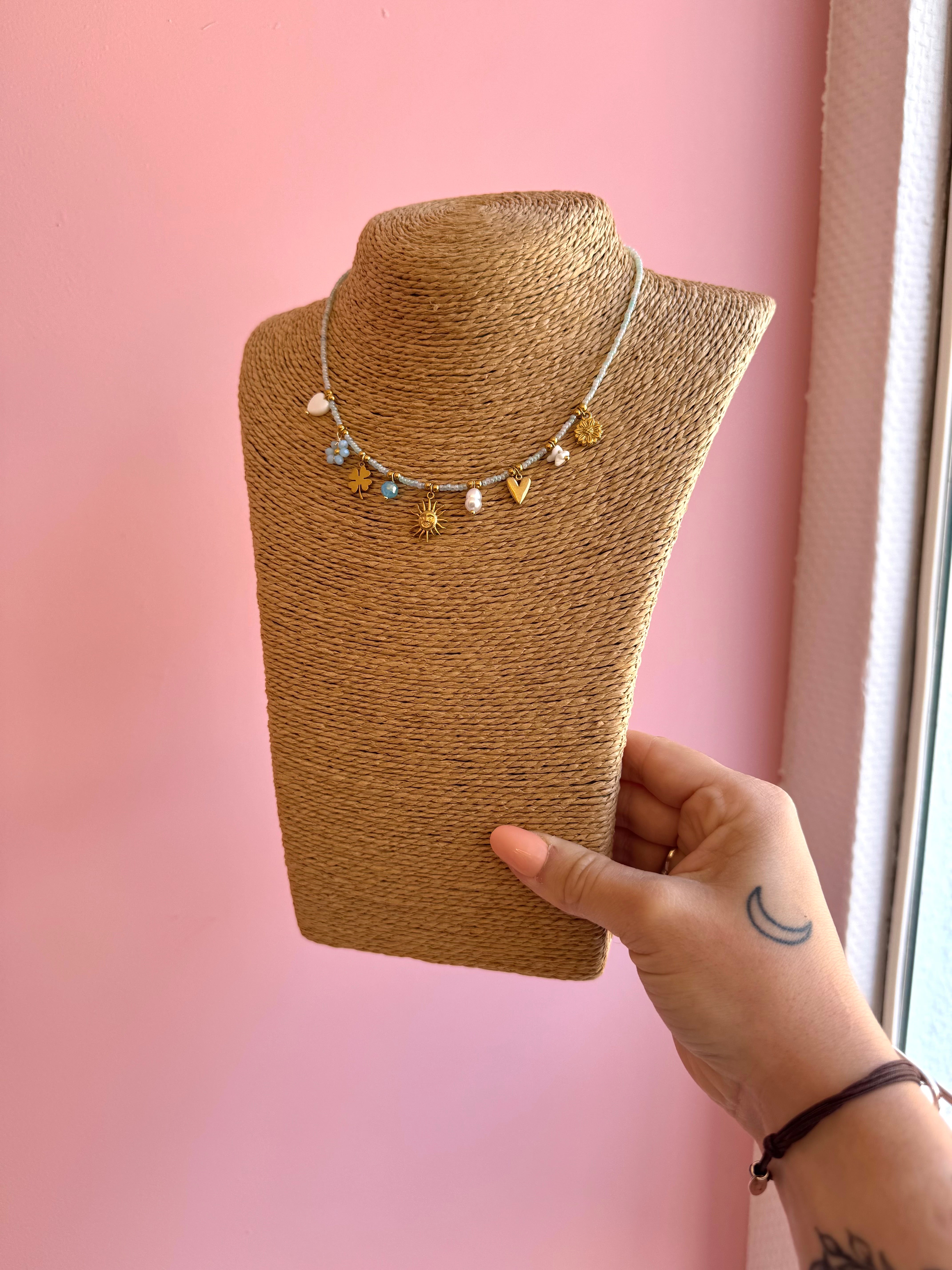 COLLIER PERLA BLEU CHARMS