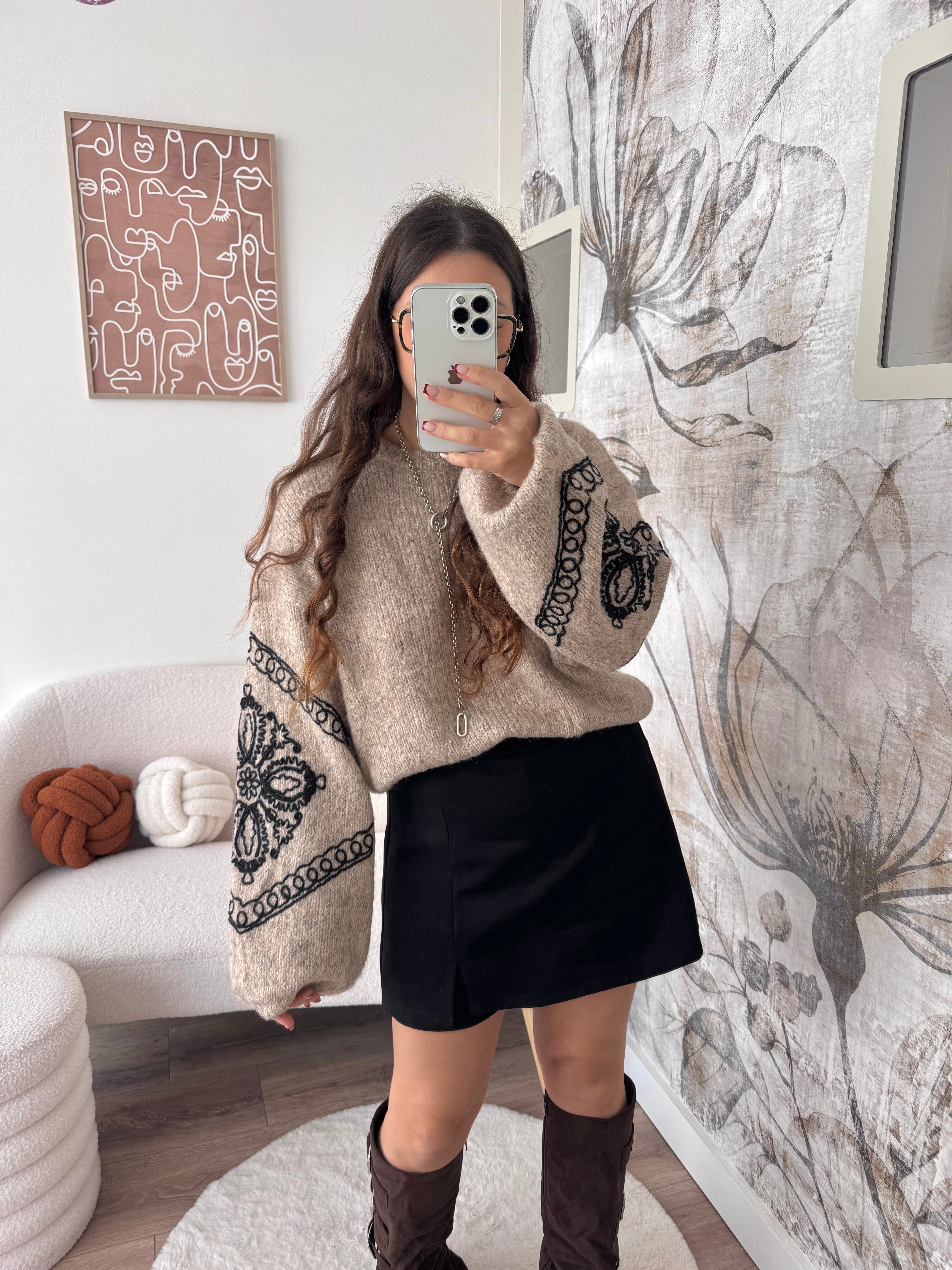 PULL BOHÈME MARRON