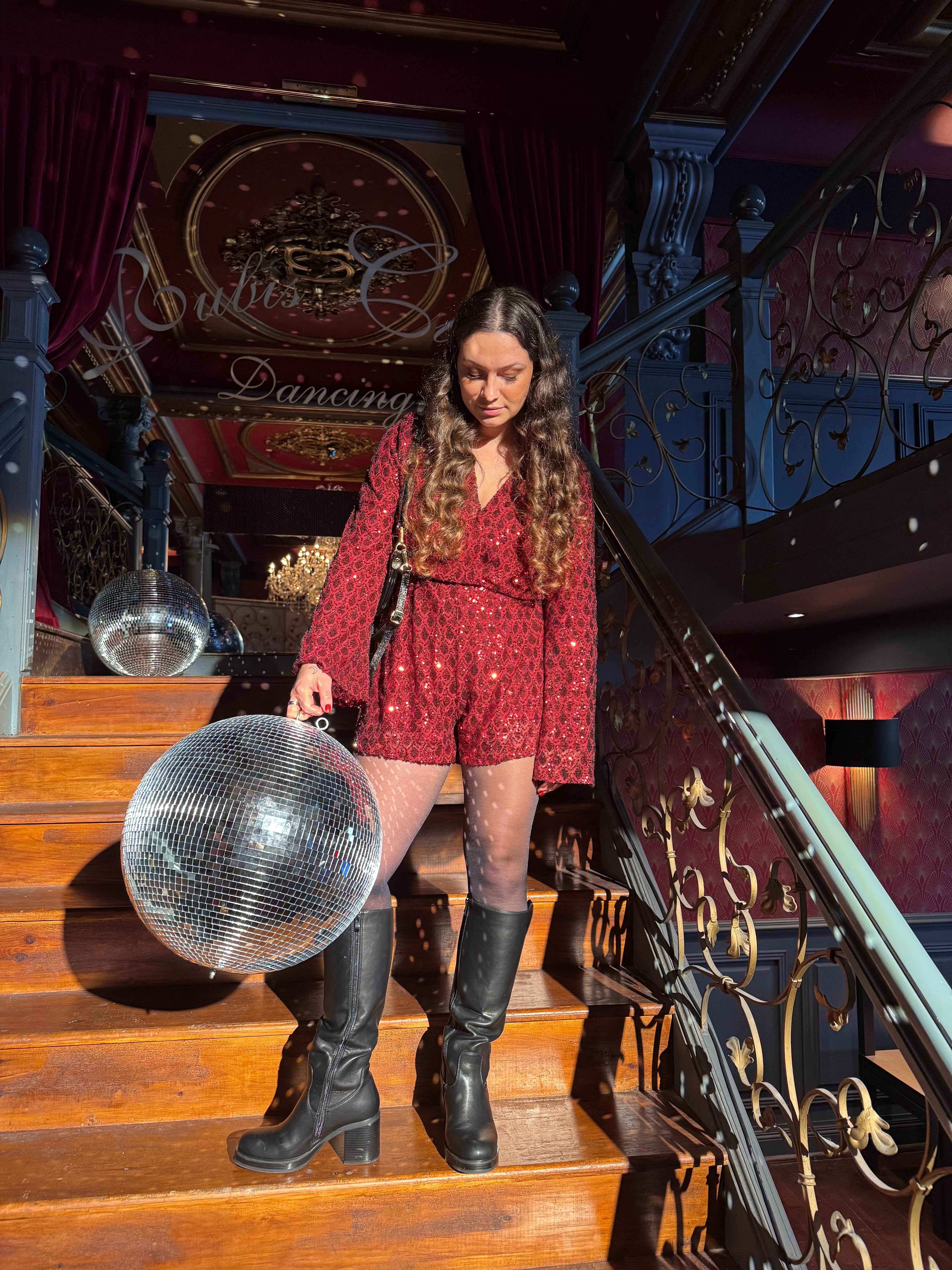 COMBISHORT SEQUINS BORDEAUX