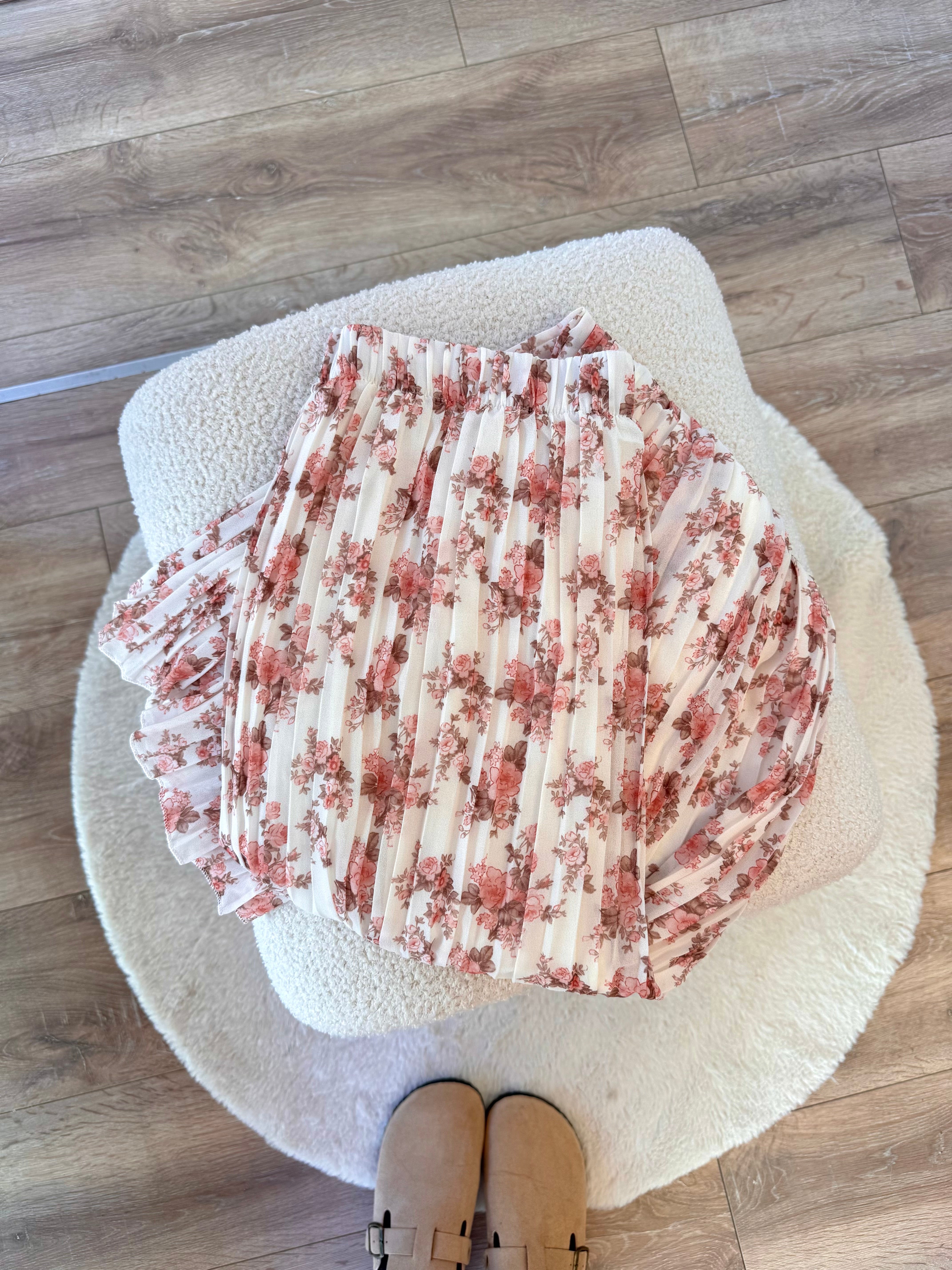 PANTALON LOLA FLEURIE ROSE CLAIR