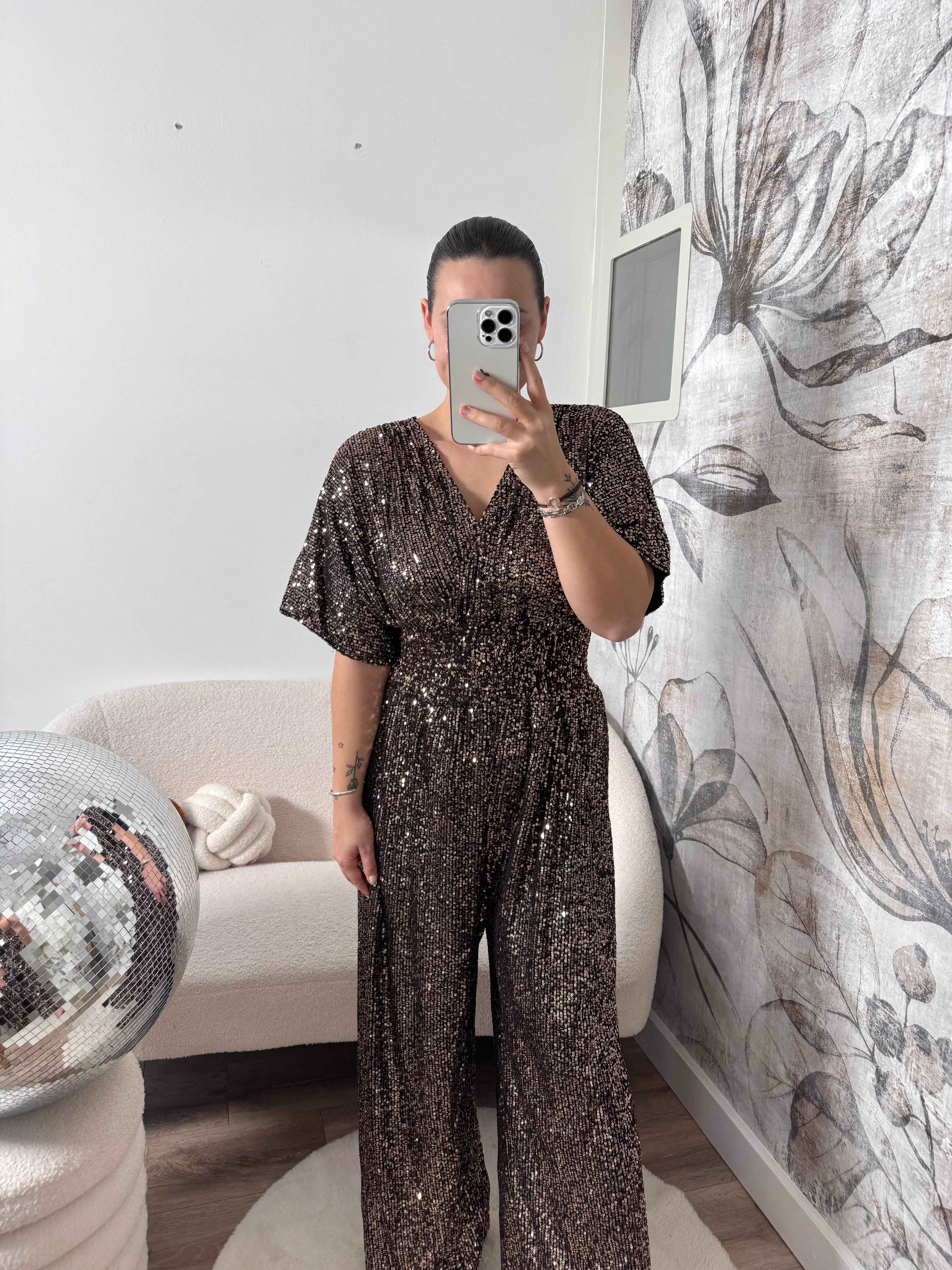 COMBINAISON À SEQUINS DORÉ