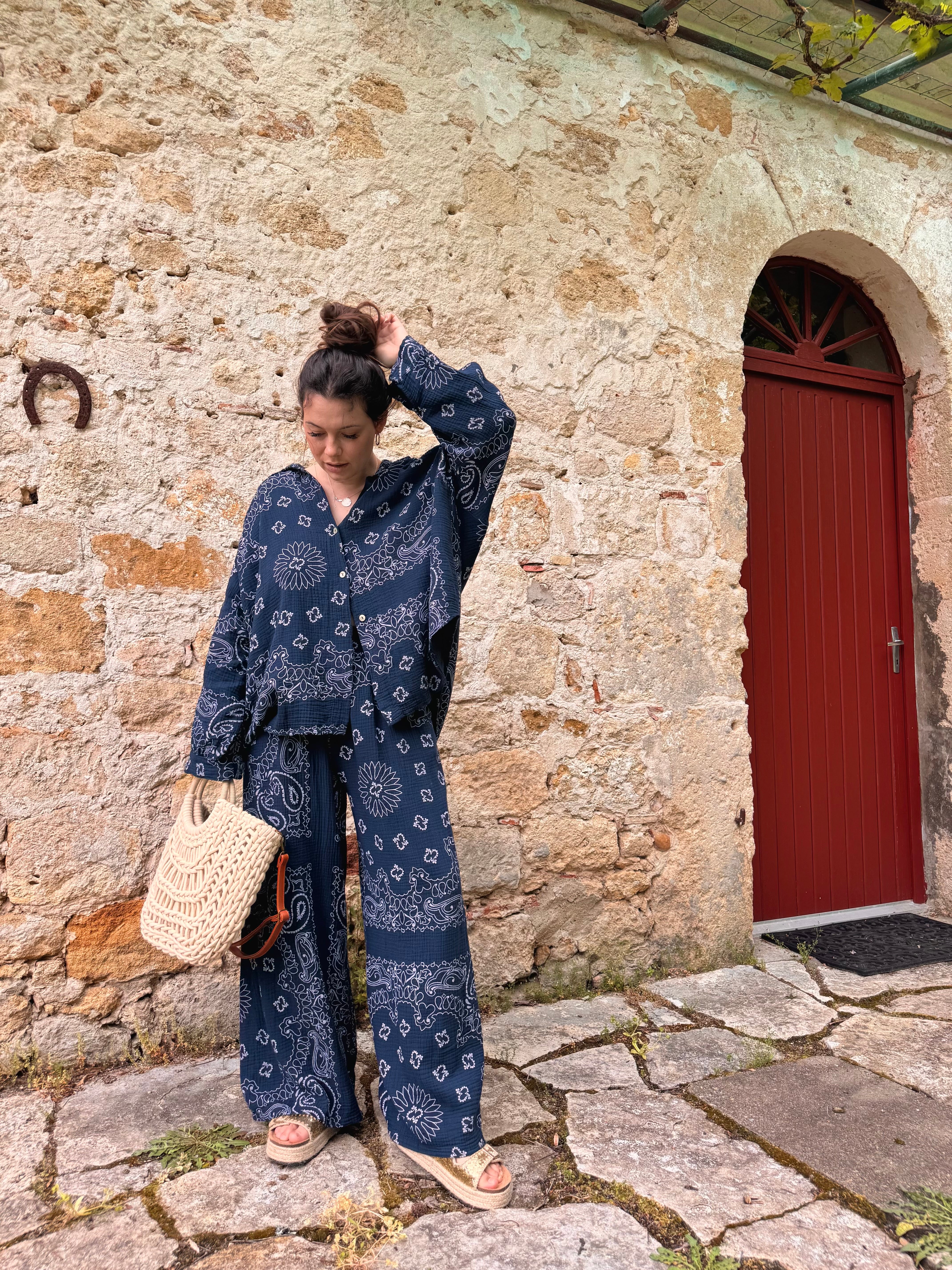 ENSEMBLE BOHÈME BLEU MARINE