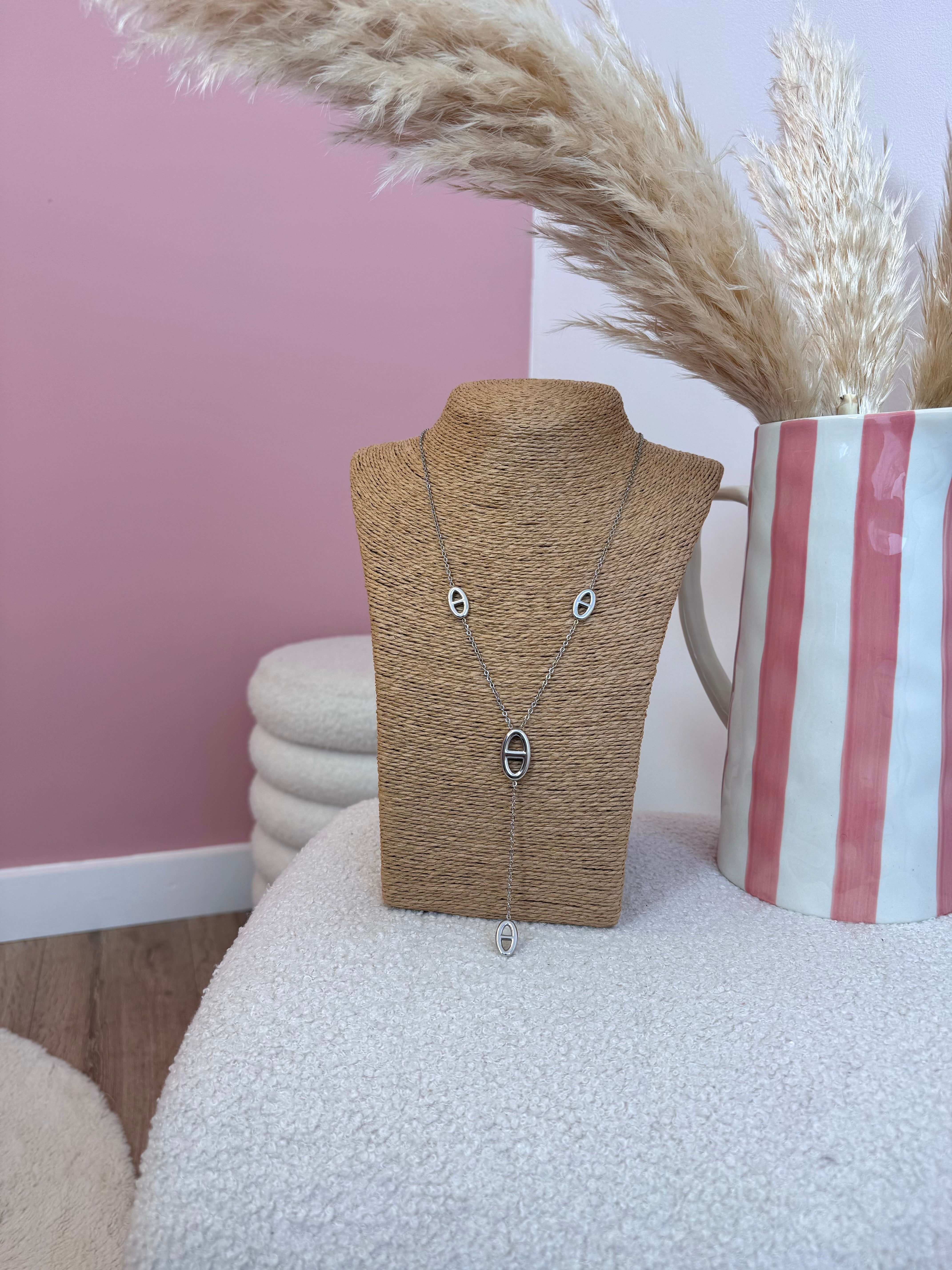 SAUTOIR EN Y ARGENTÉ