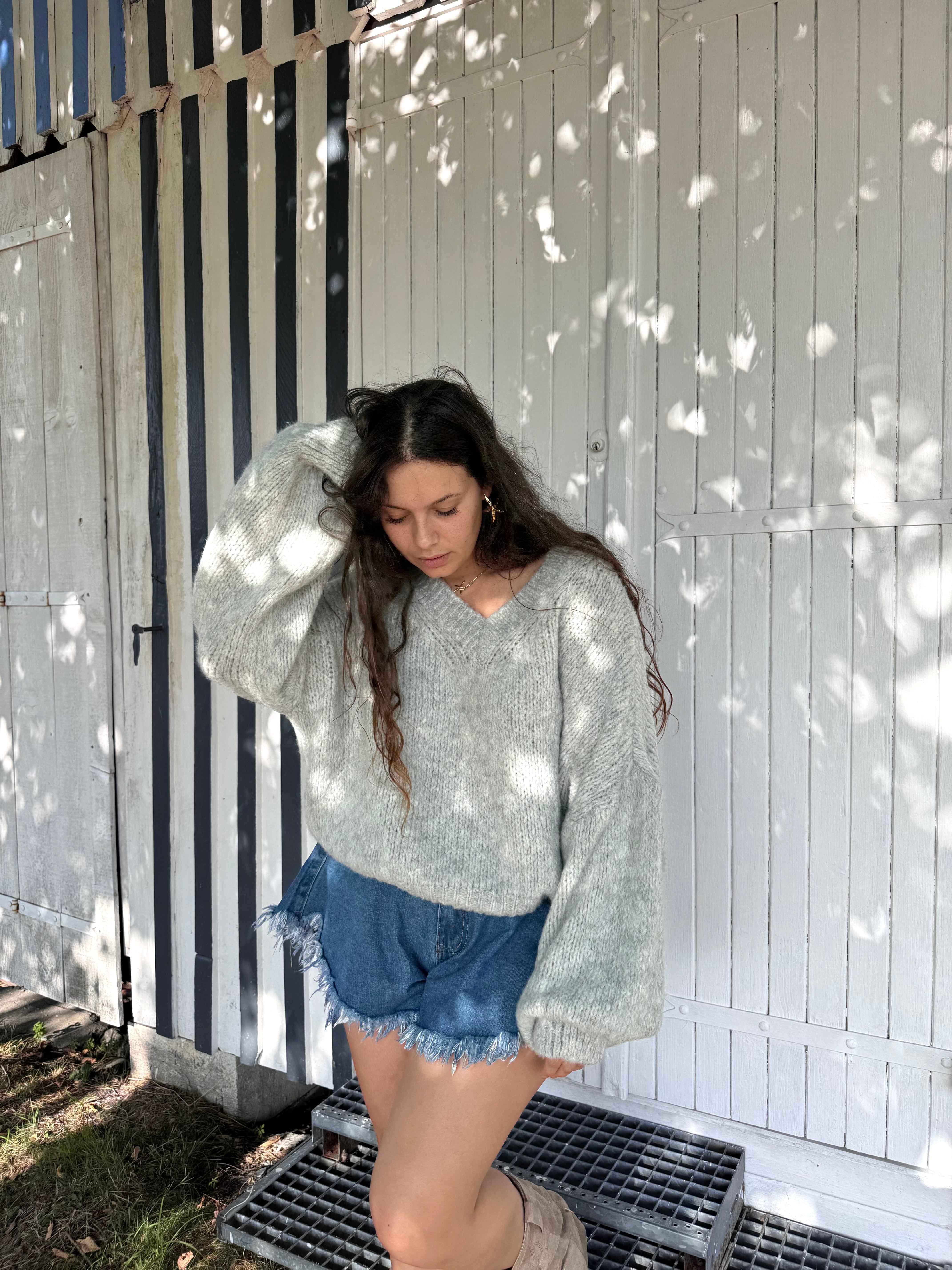 PULL FLUFFY MOHAIR GRIS