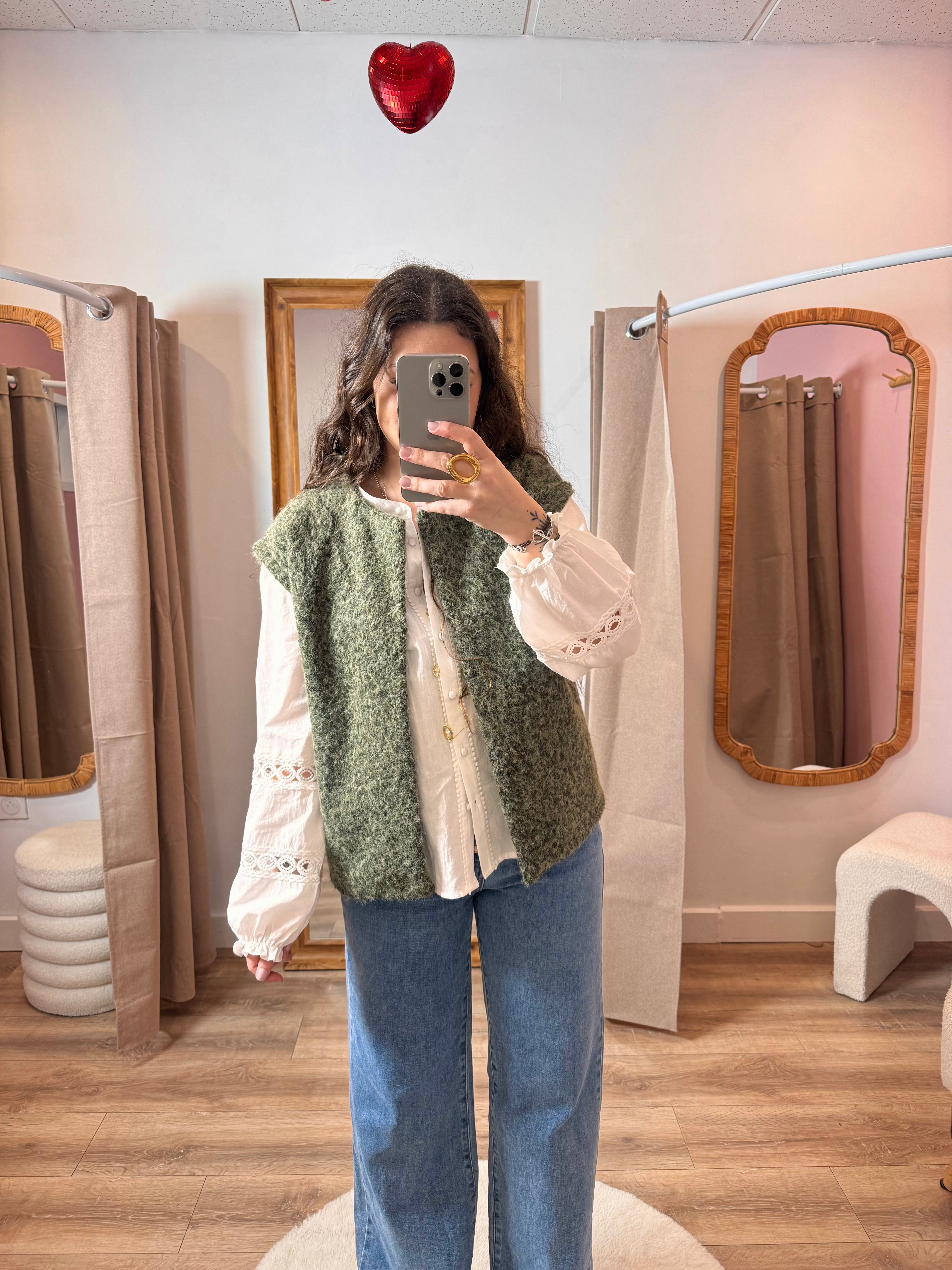 VESTE SANS MANCHE KAKI