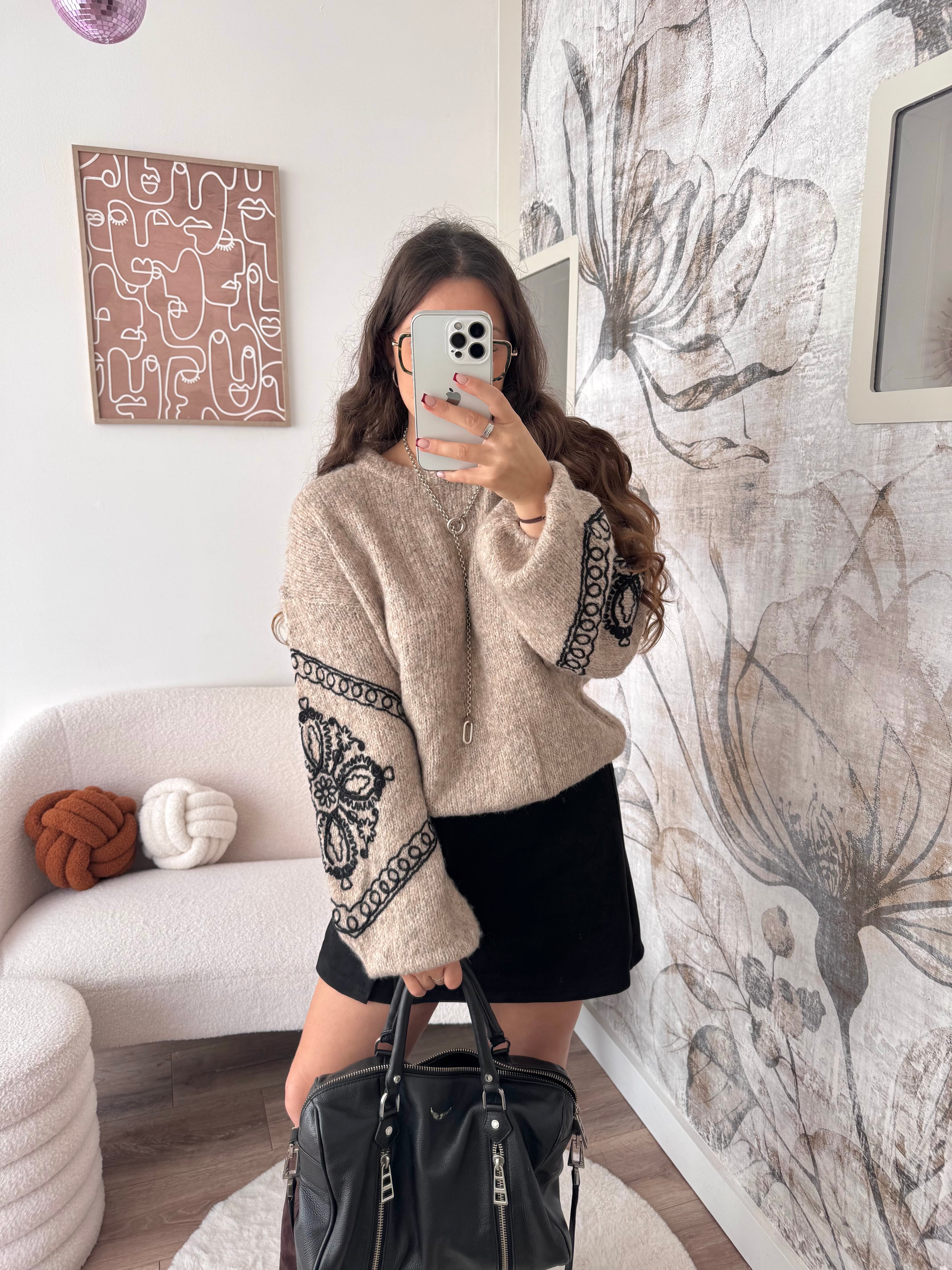 PULL BOHÈME MARRON