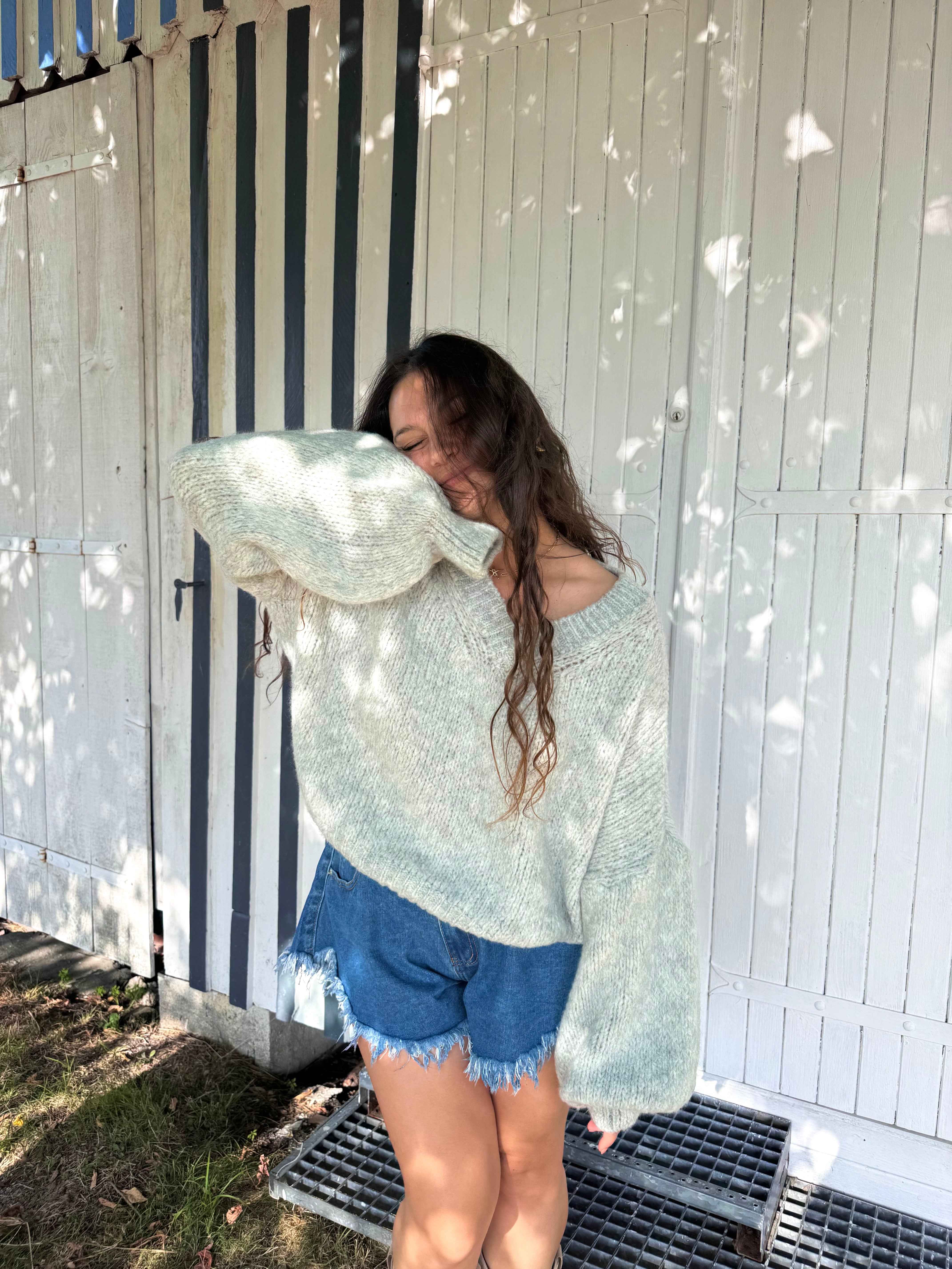 PULL FLUFFY MOHAIR GRIS