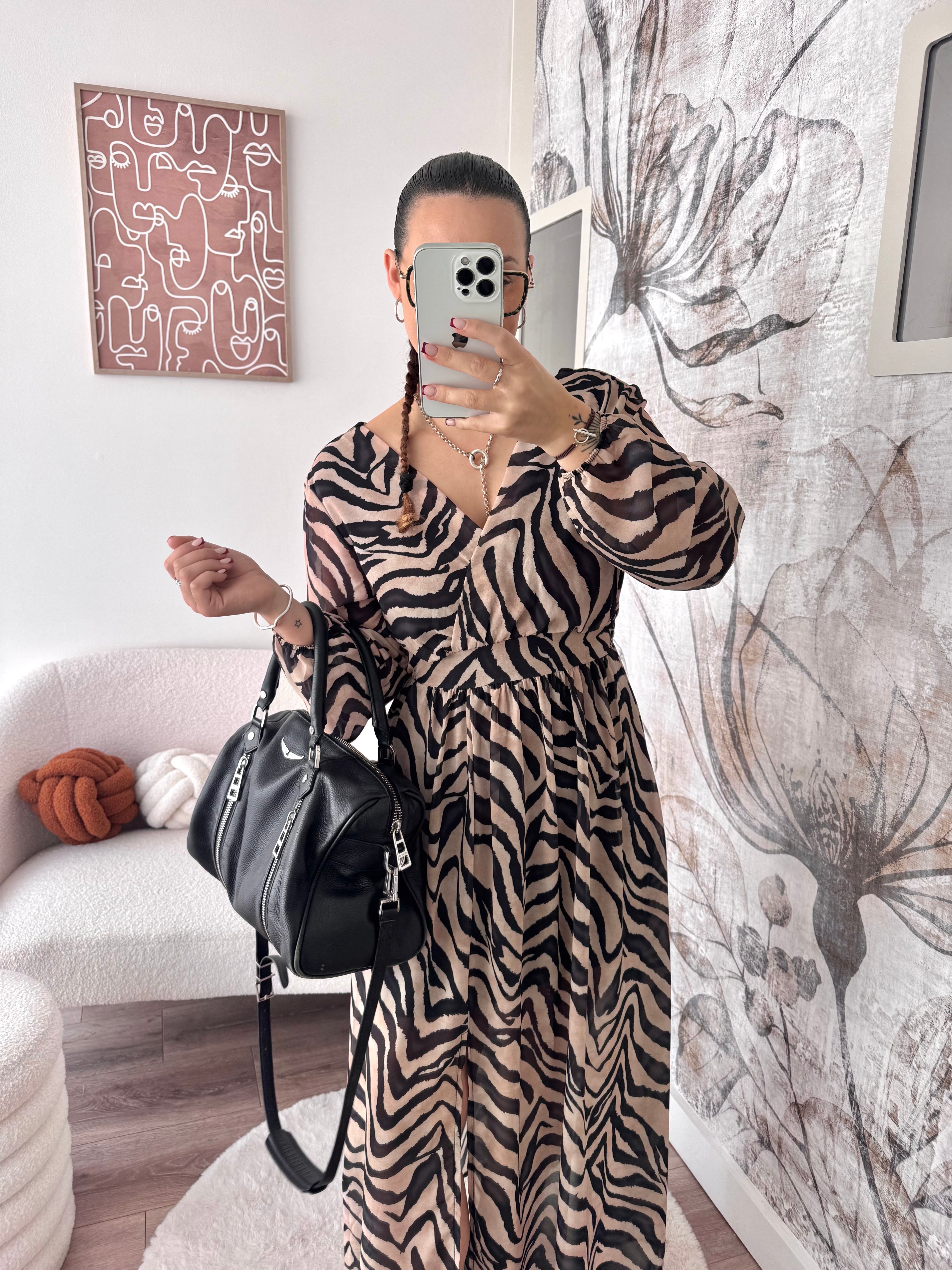 ROBE LONGUE ZÈBRÉ