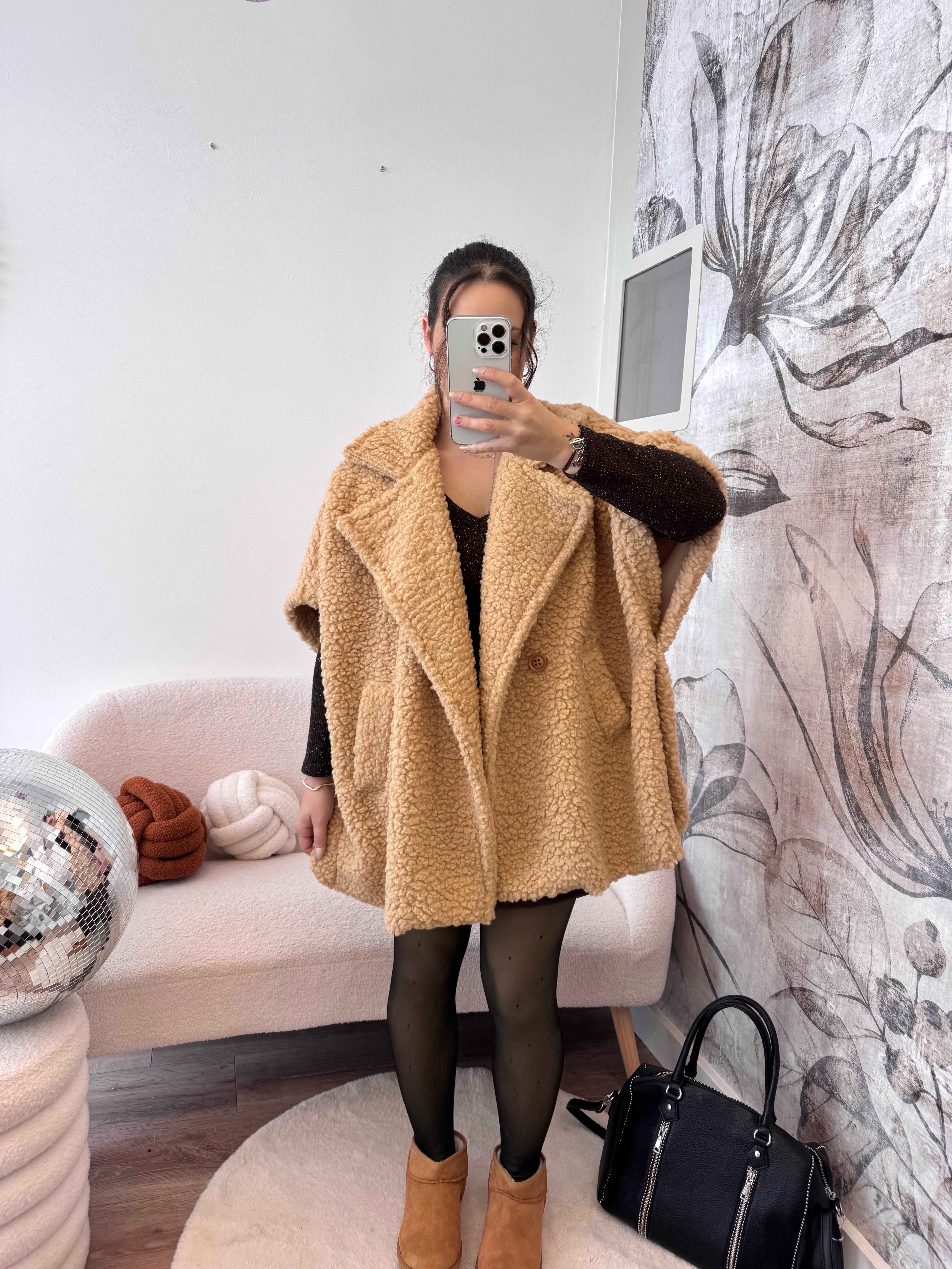 GILET MOUMOUTE SANS MANCHE CAMEL