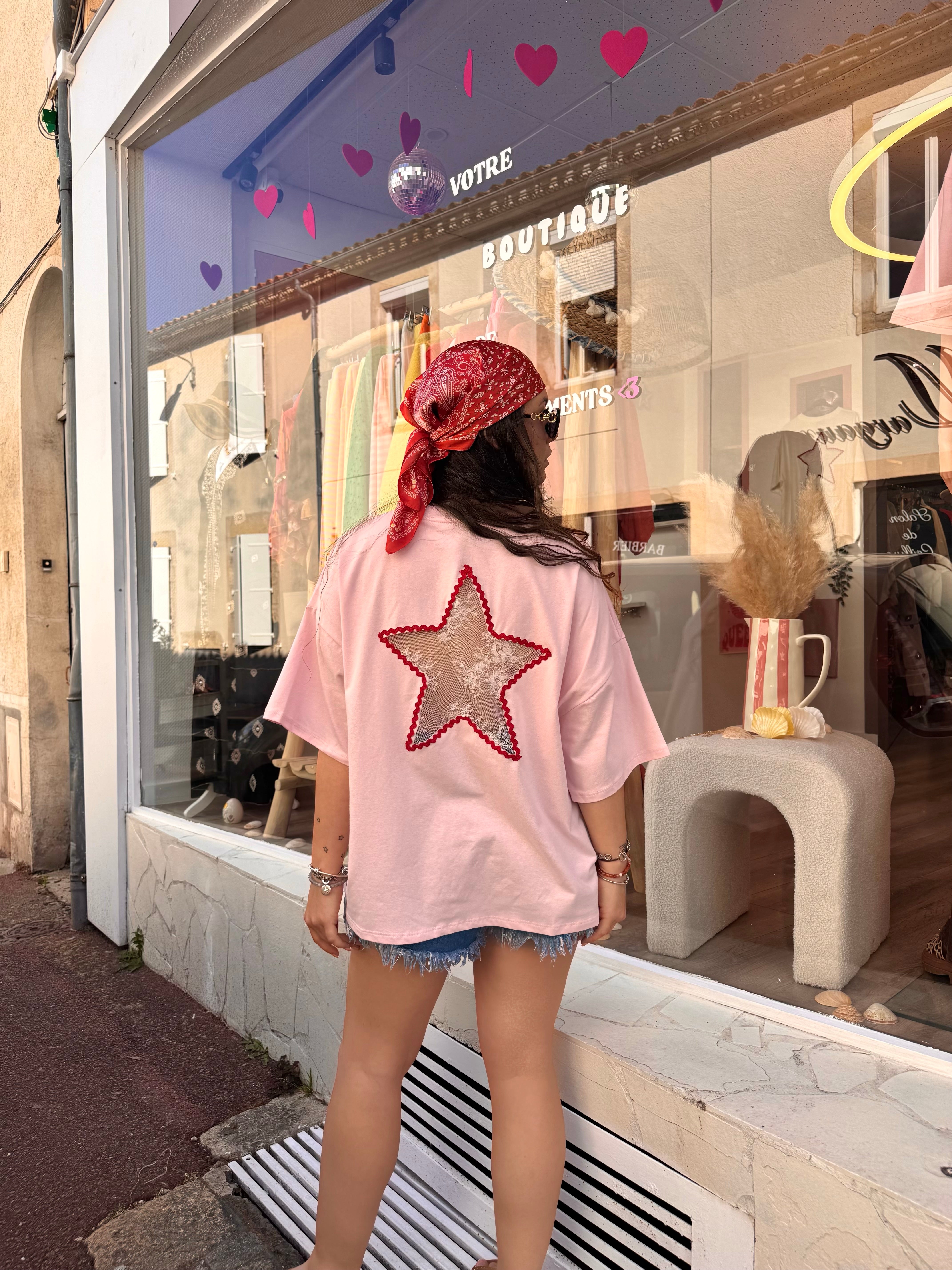 T-SHIRT ÉTOILE ROSE