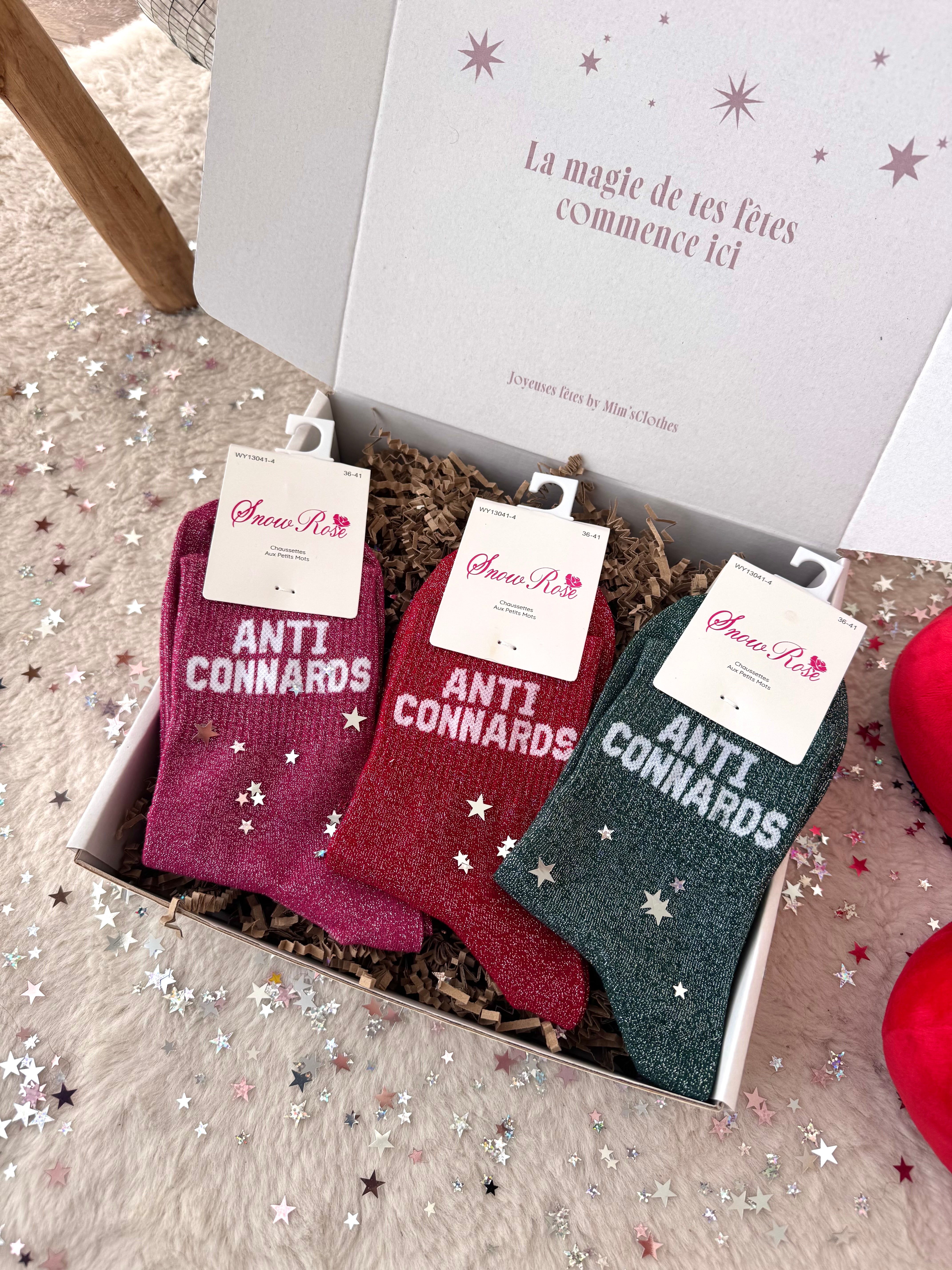 COFFRET CHAUSSETTES À PAILLETTES ANTI CONNARD