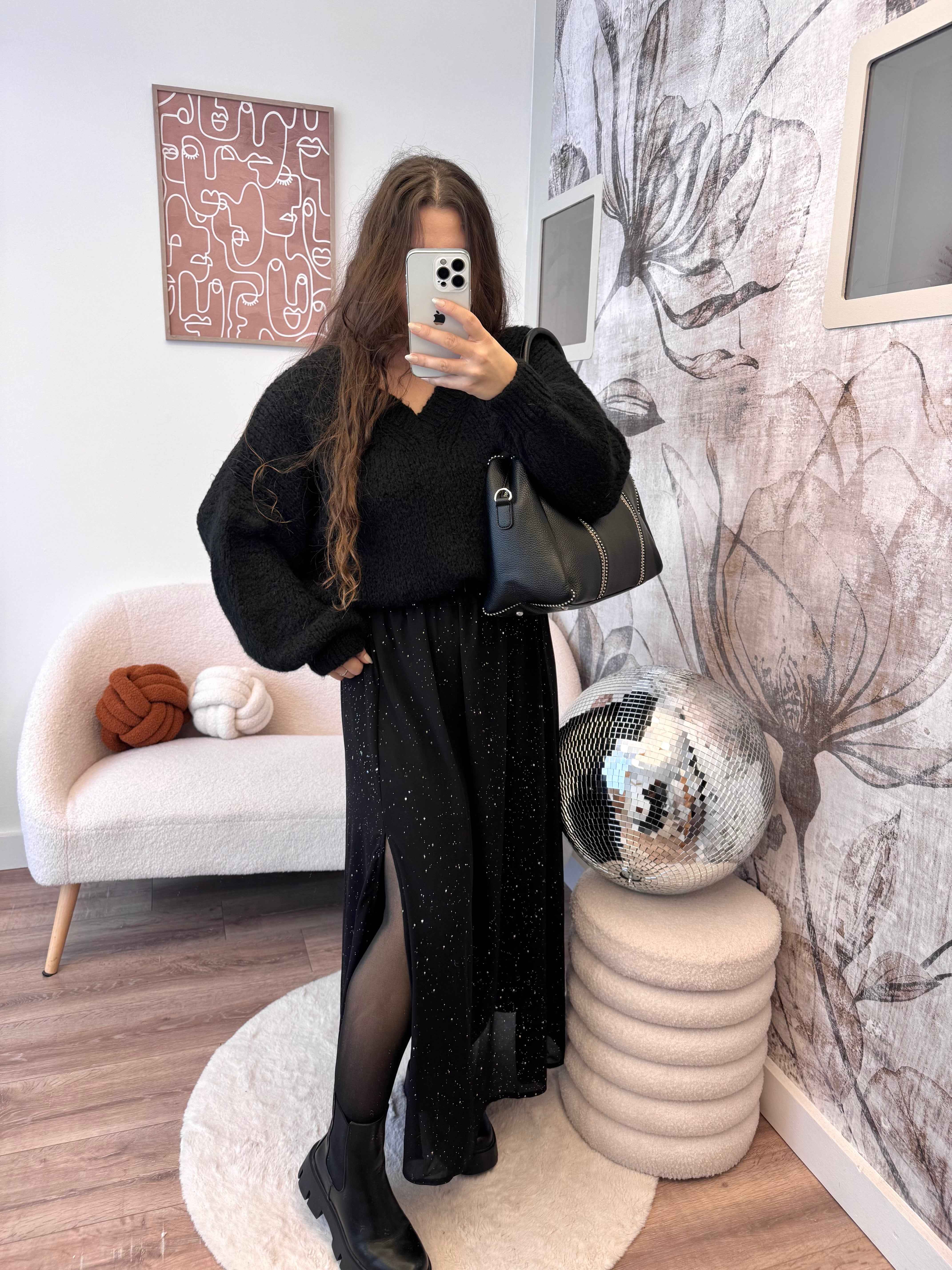 JUPE À PAILLETTES NOIRE