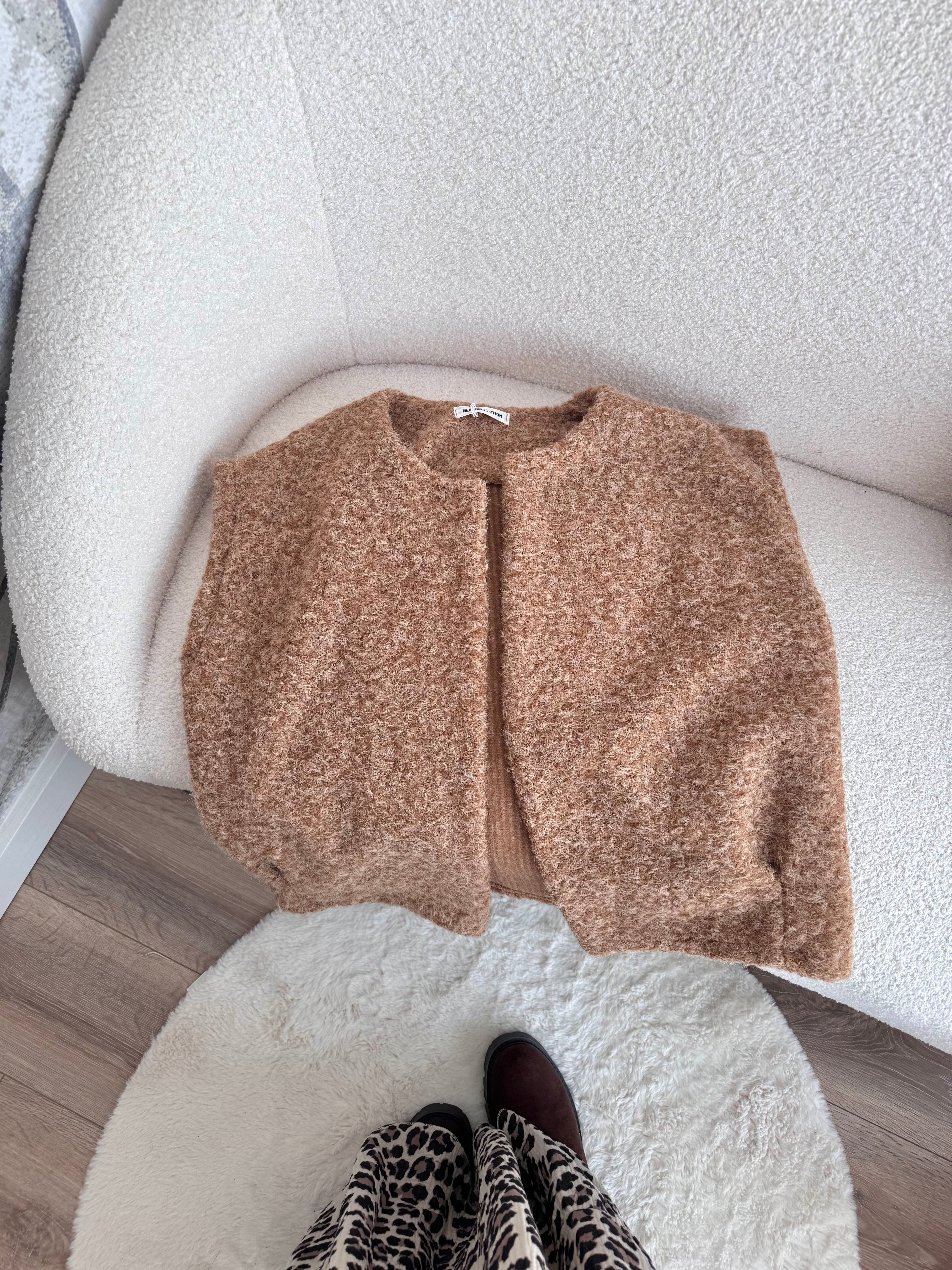 VESTE SANS MANCHE CAMEL