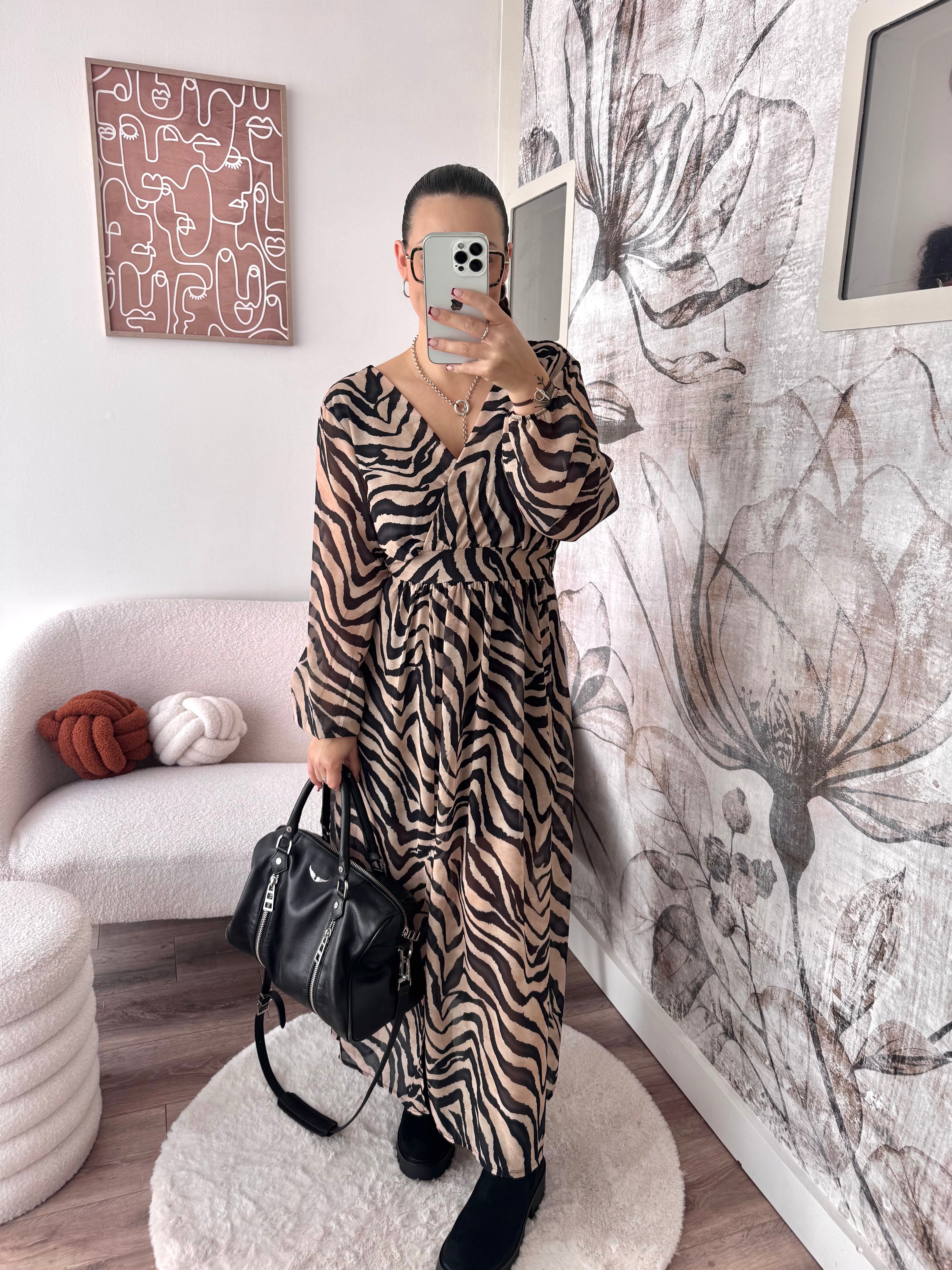 ROBE LONGUE ZÈBRÉ