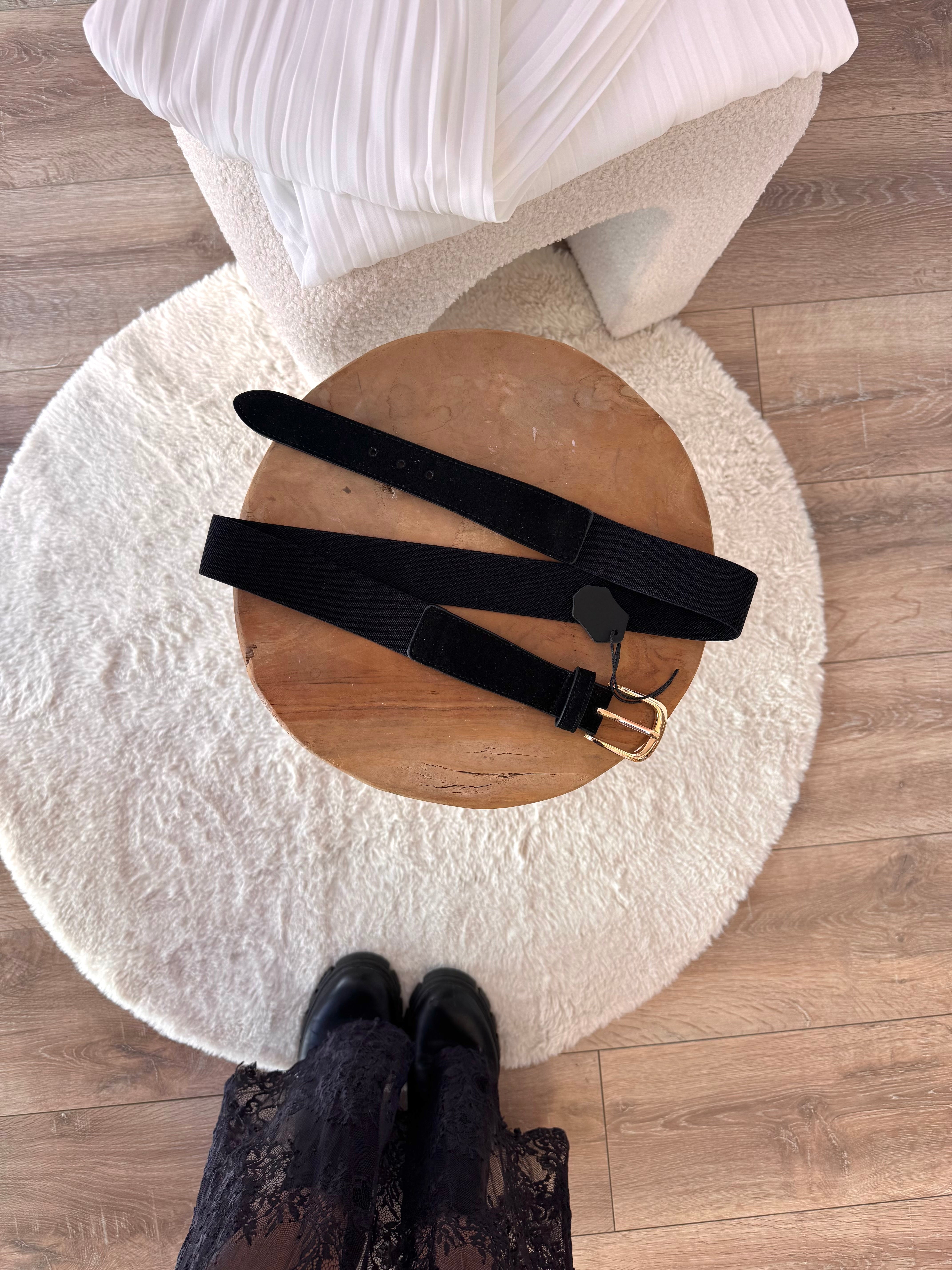 CEINTURE 50% CUIR NOIR