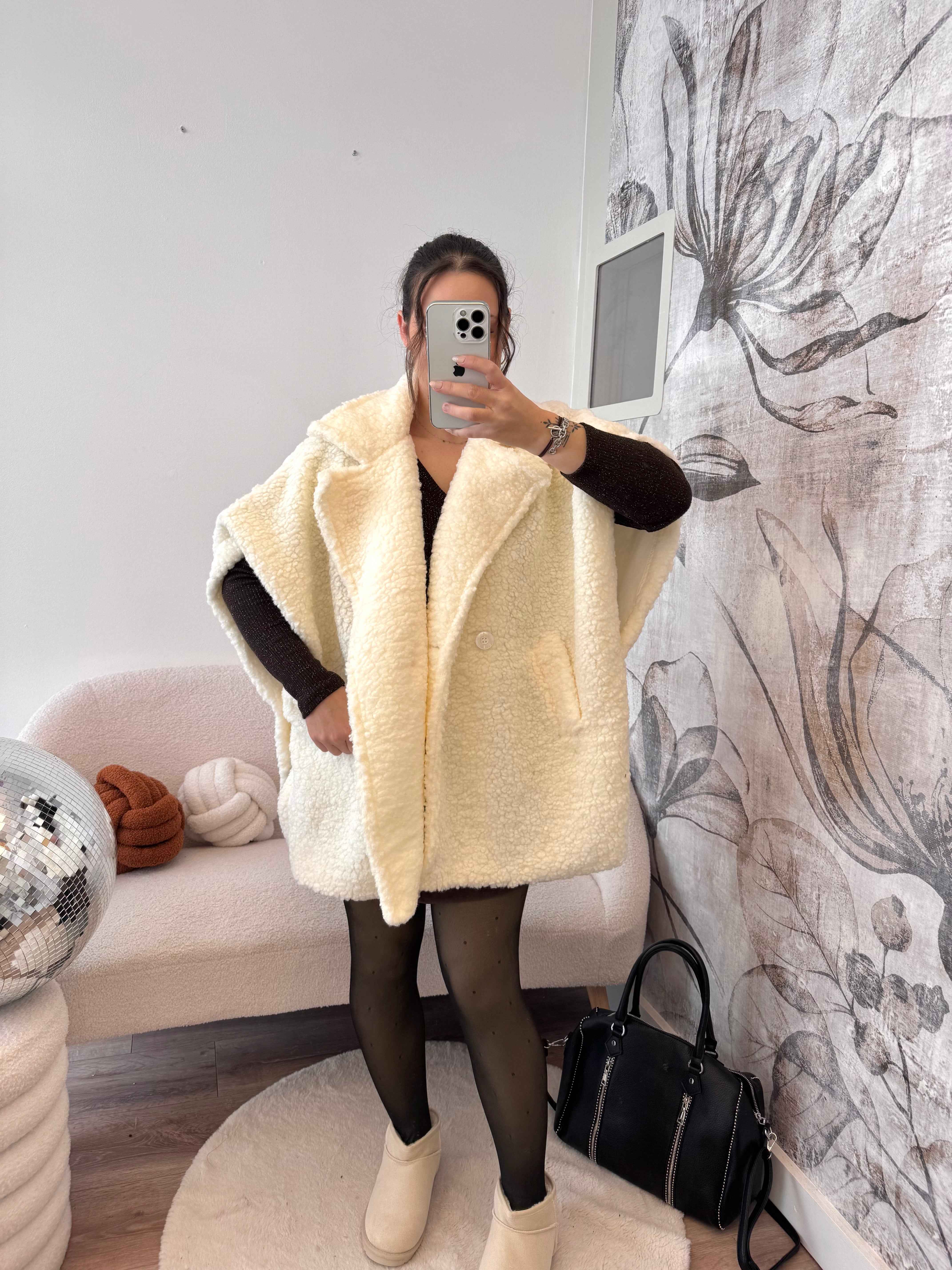 GILET MOUMOUTE SANS MANCHE BEIGE