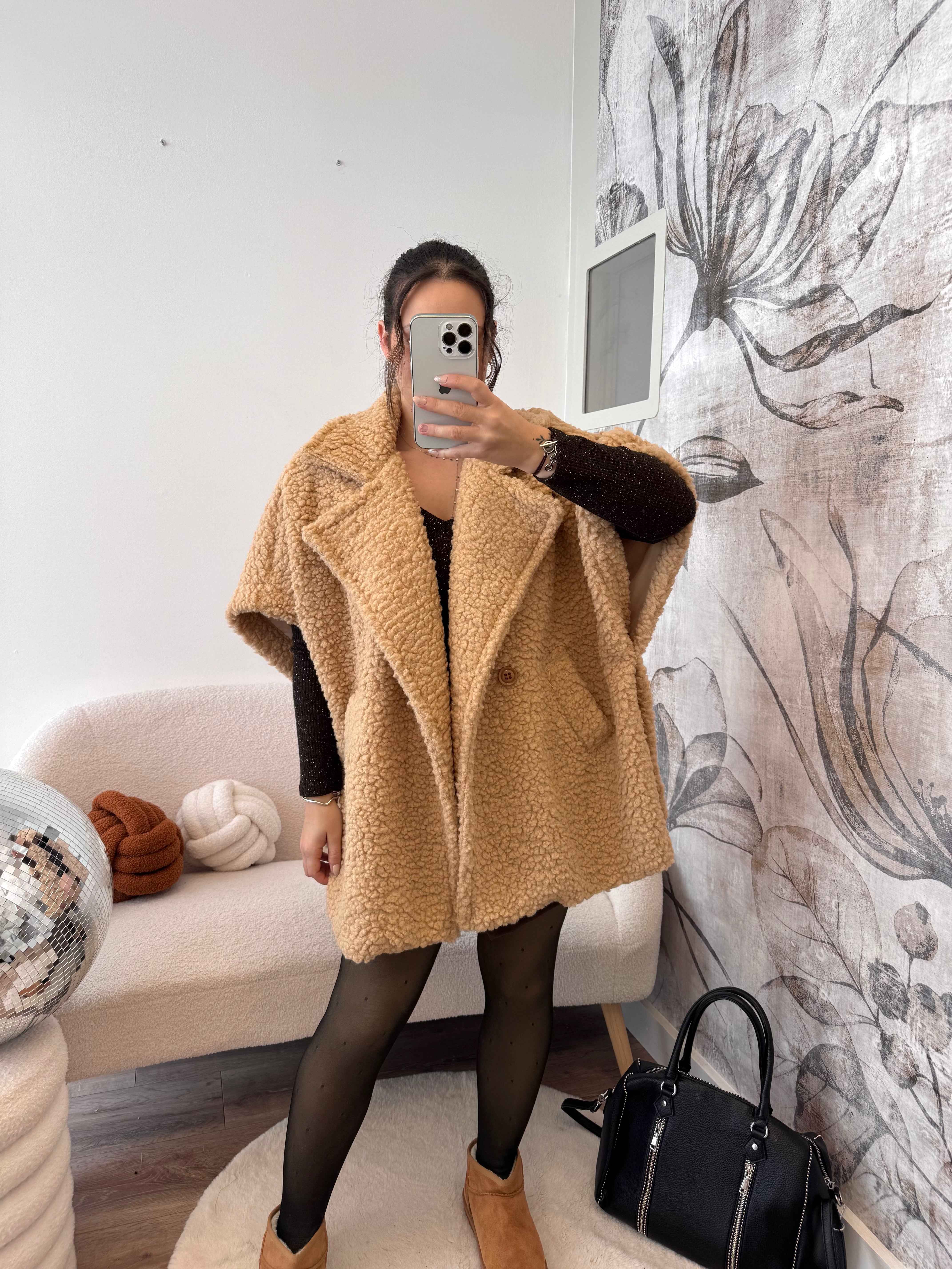 GILET MOUMOUTE SANS MANCHE CAMEL