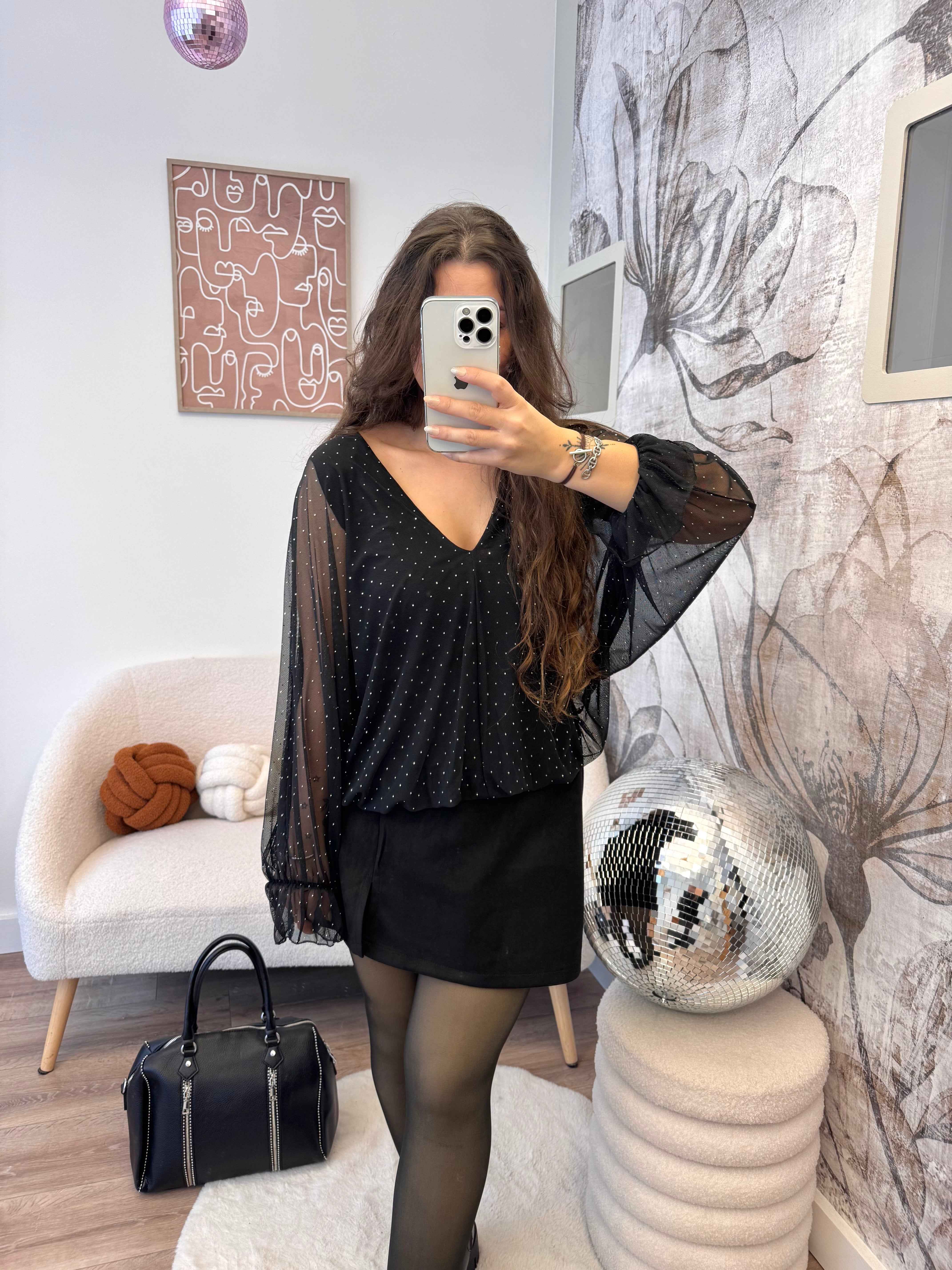 BLOUSE STRASS