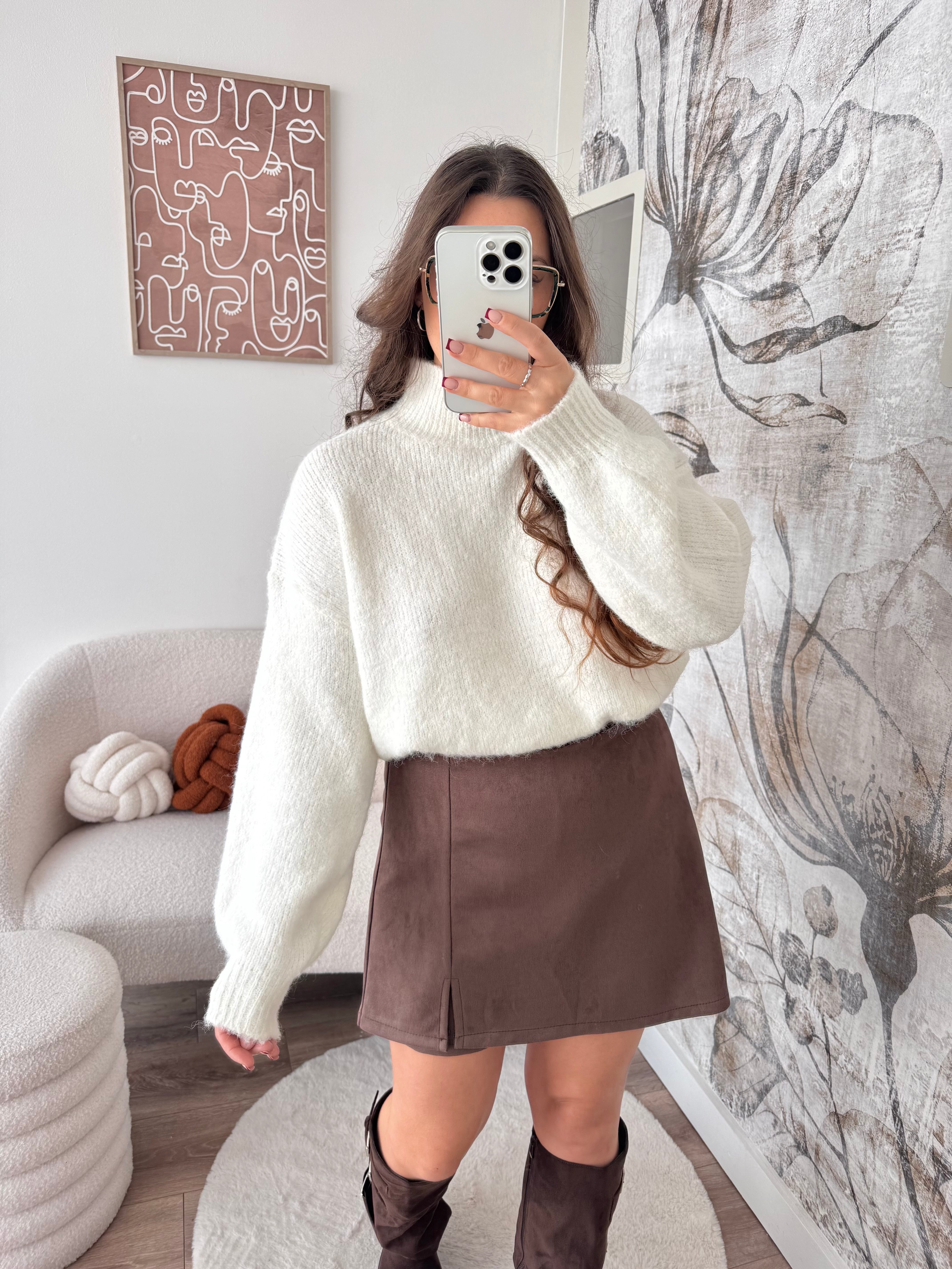JUPE/SHORT MARRON