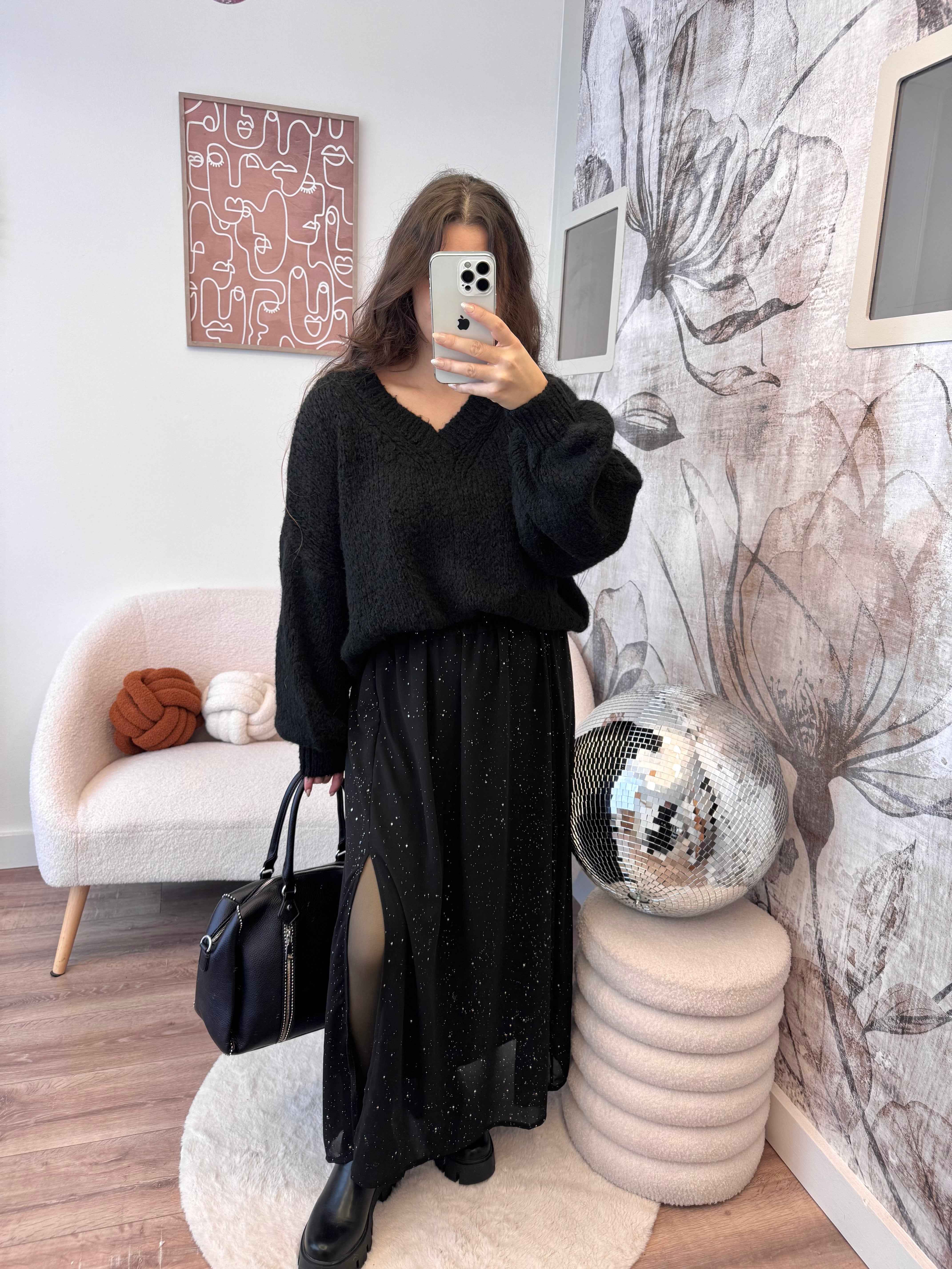 JUPE À PAILLETTES NOIRE