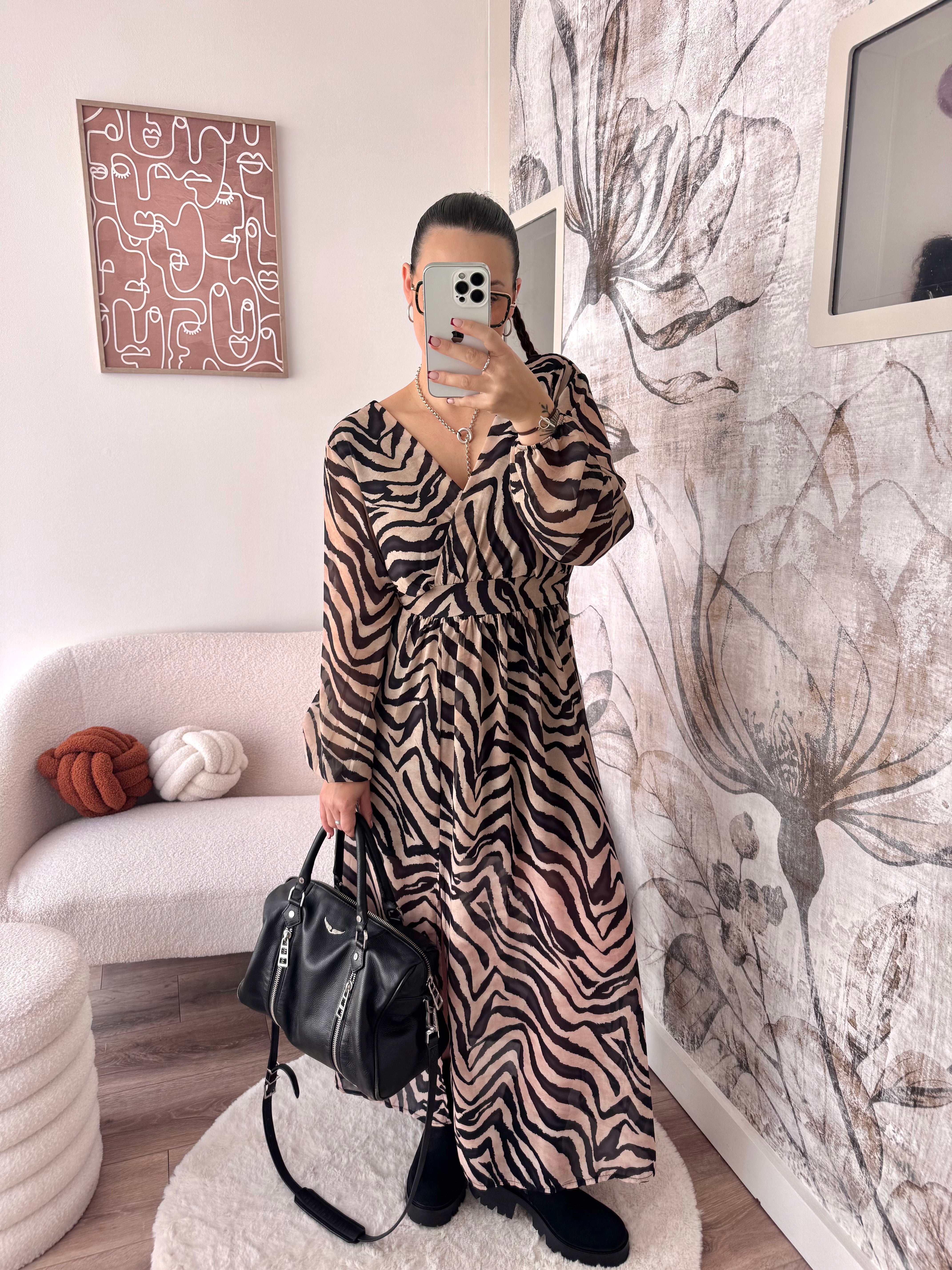 ROBE LONGUE ZÈBRÉ