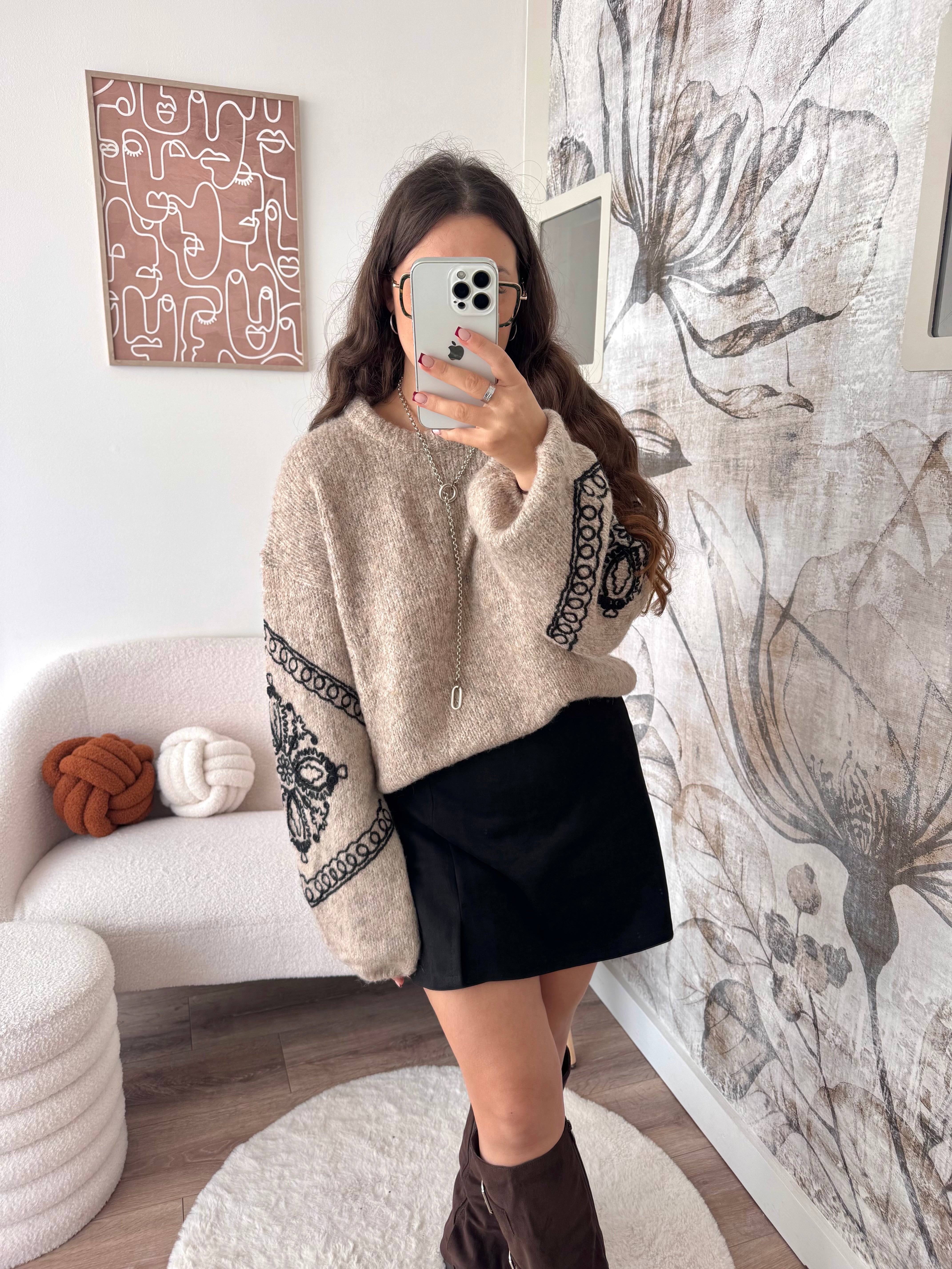 PULL BOHÈME MARRON