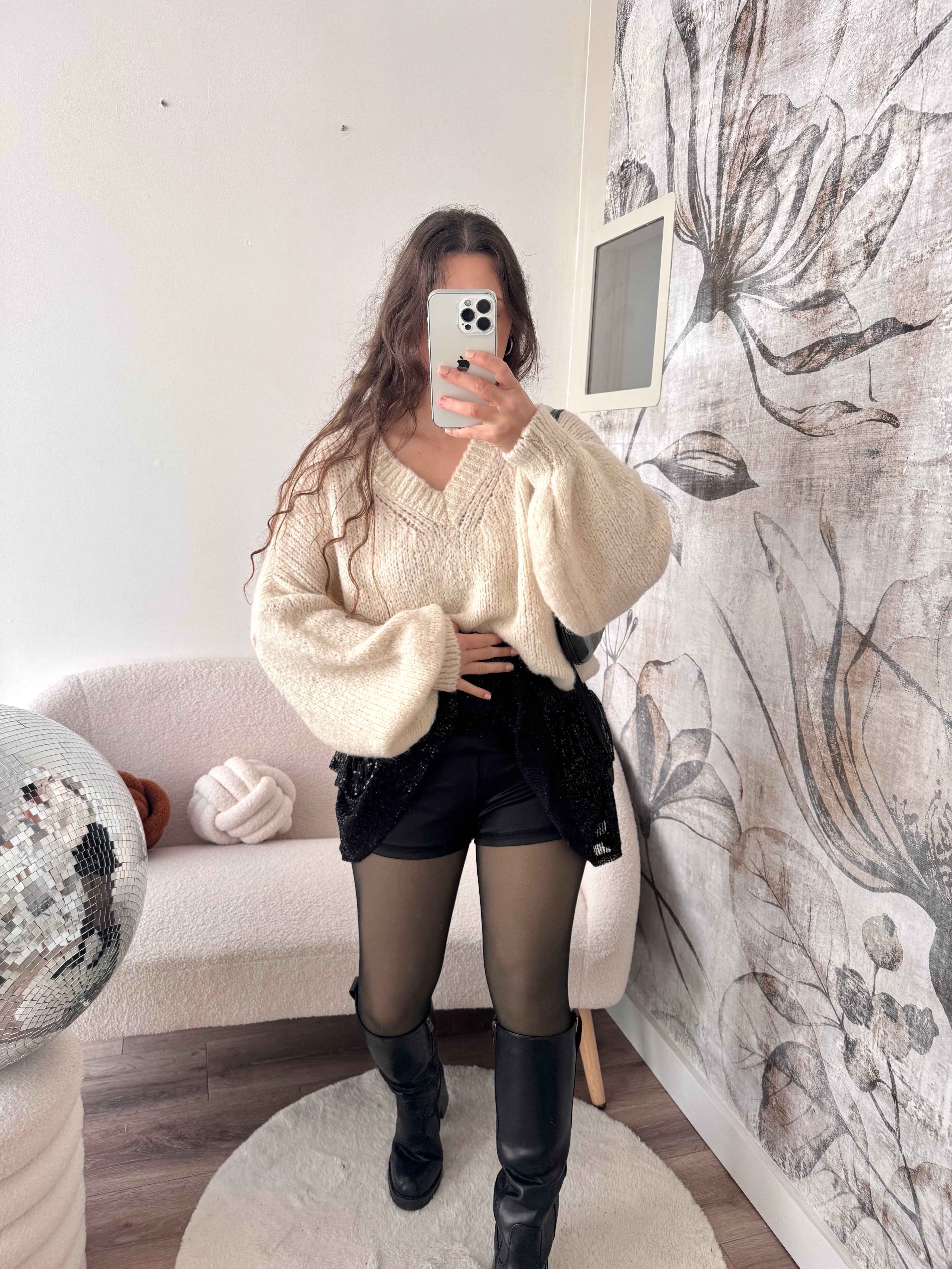 JUPE/SHORT À PAILLETTES NOIRE