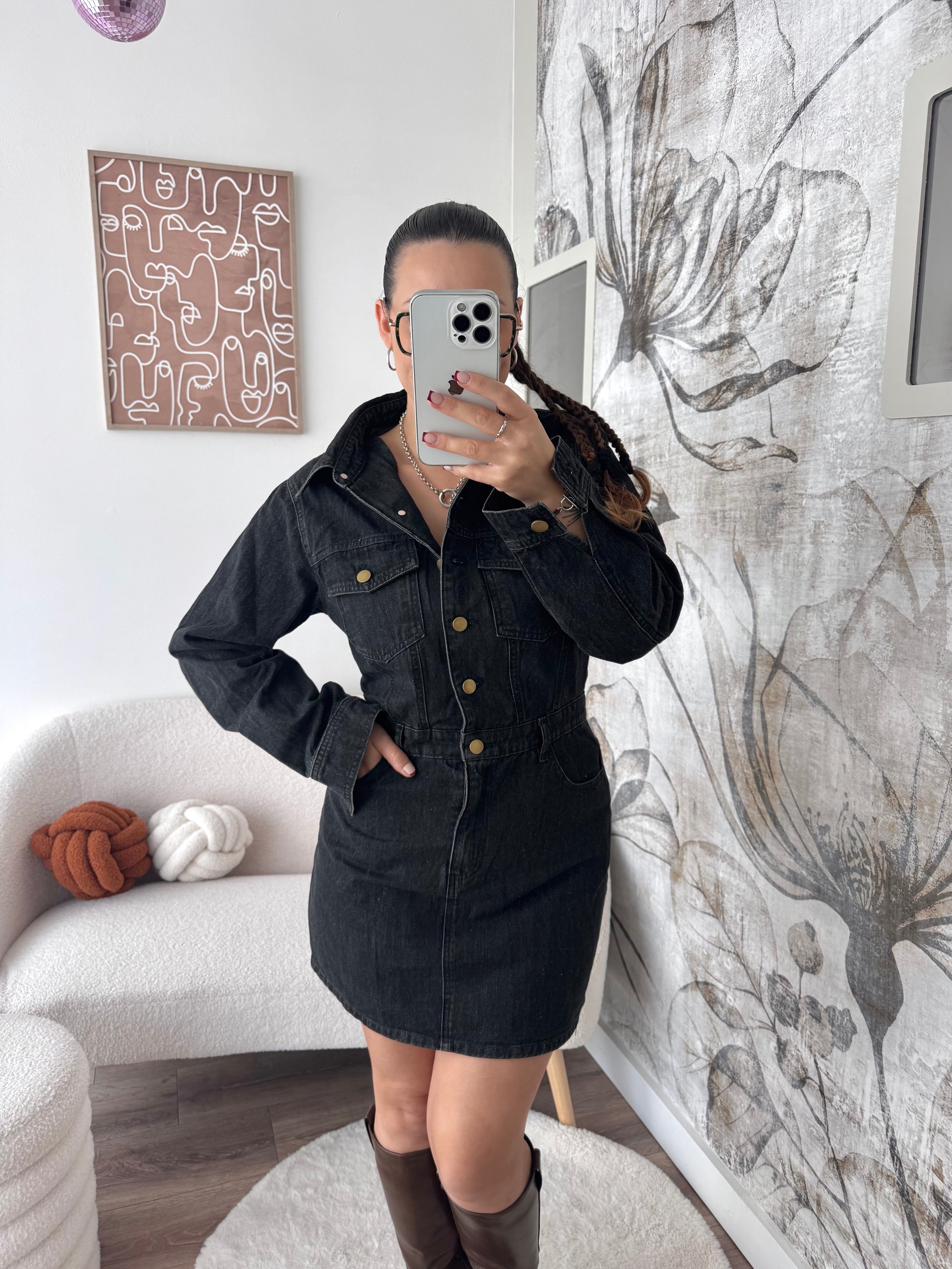 ROBE EN JEAN NOIR