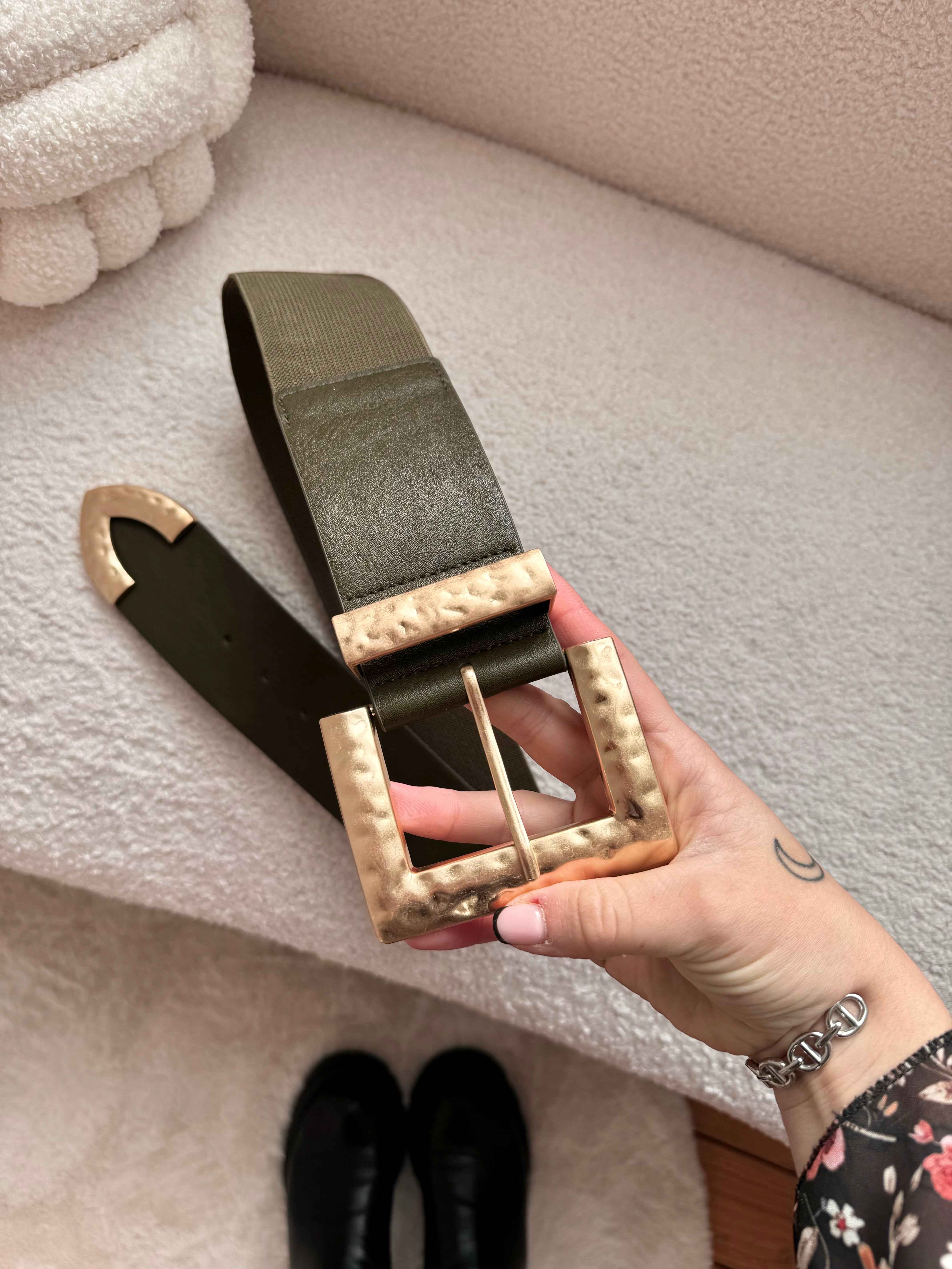 CEINTURE À BOUCLE KAKI