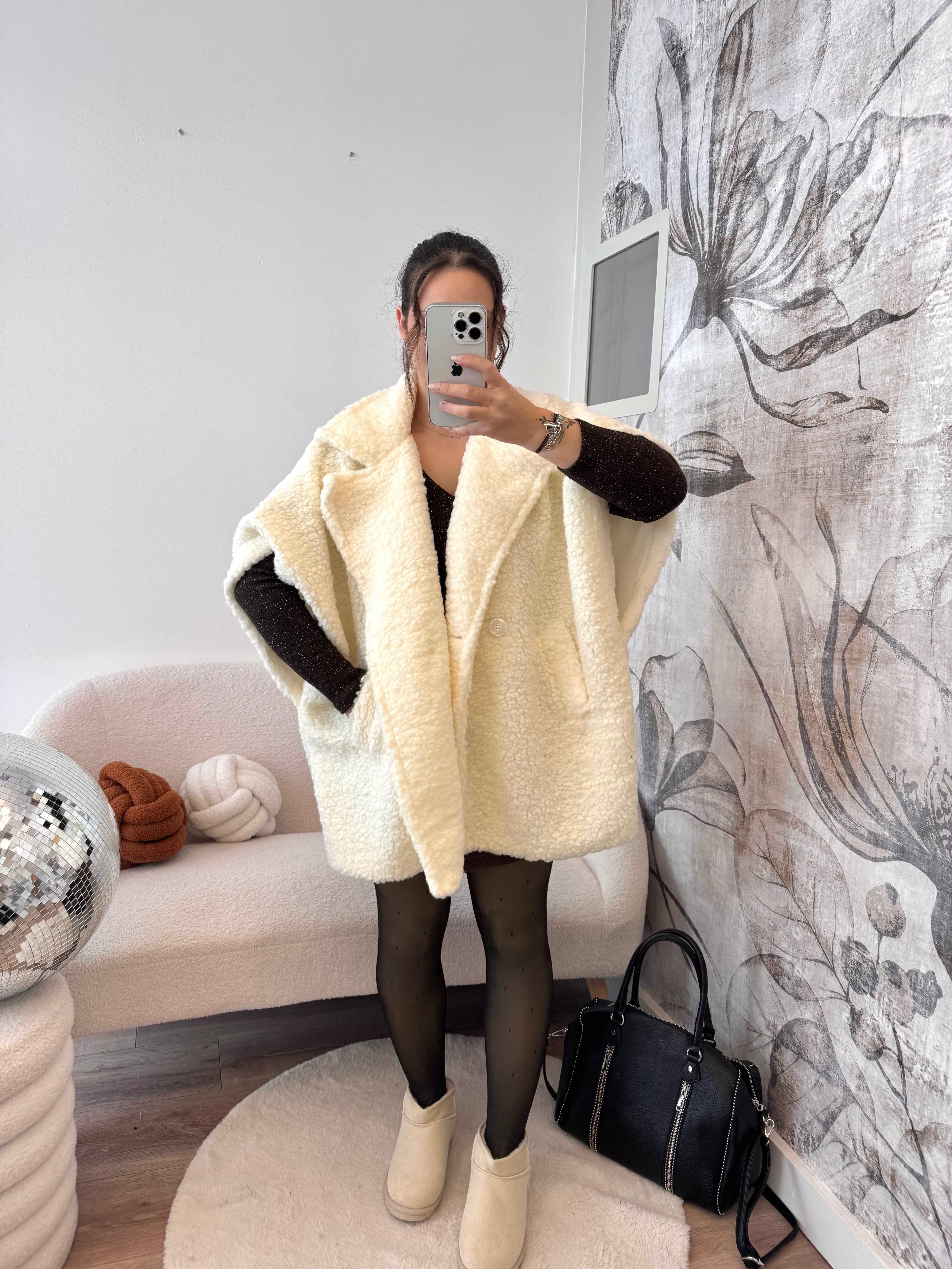 GILET MOUMOUTE SANS MANCHE BEIGE