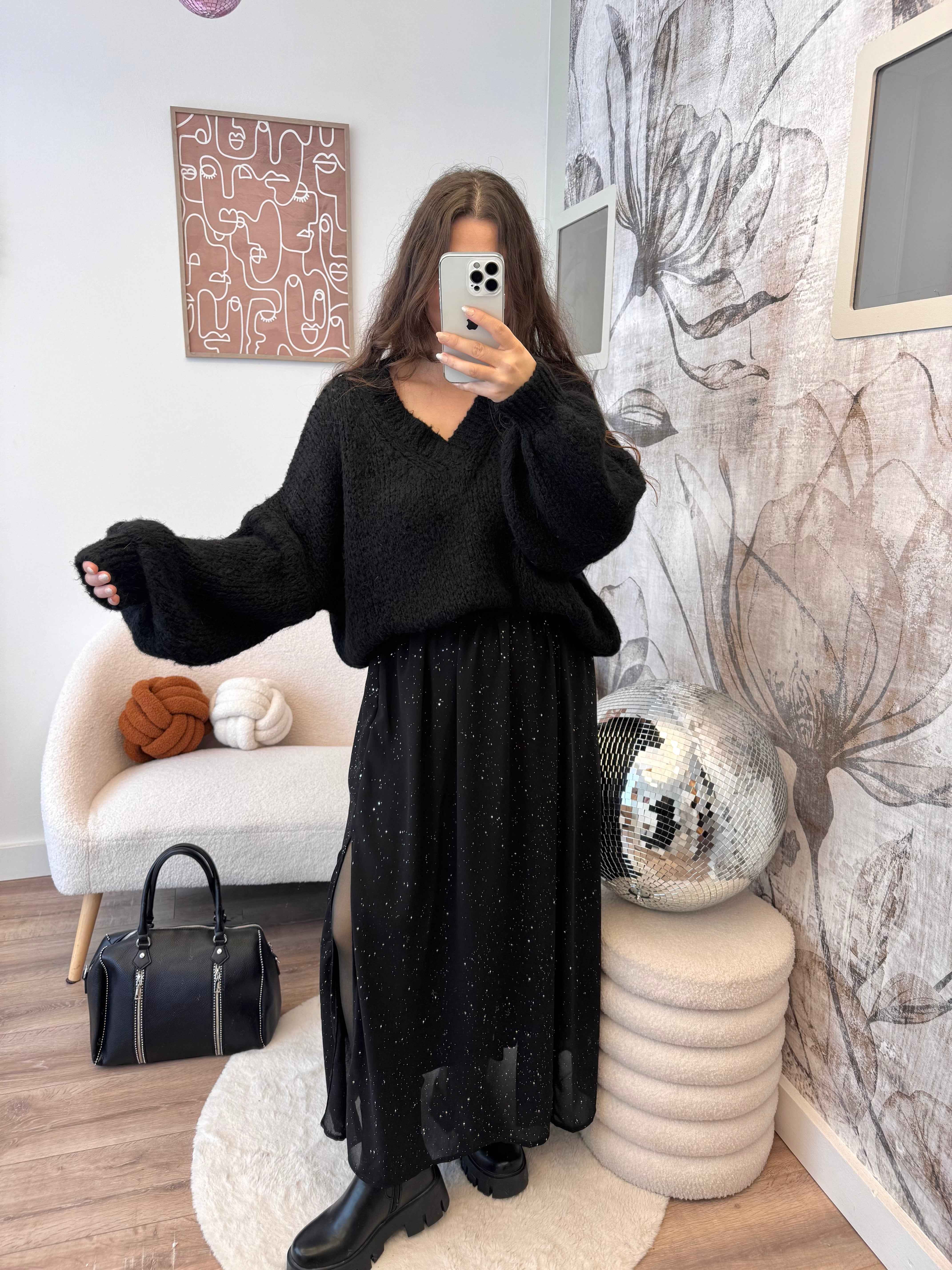 JUPE À PAILLETTES NOIRE