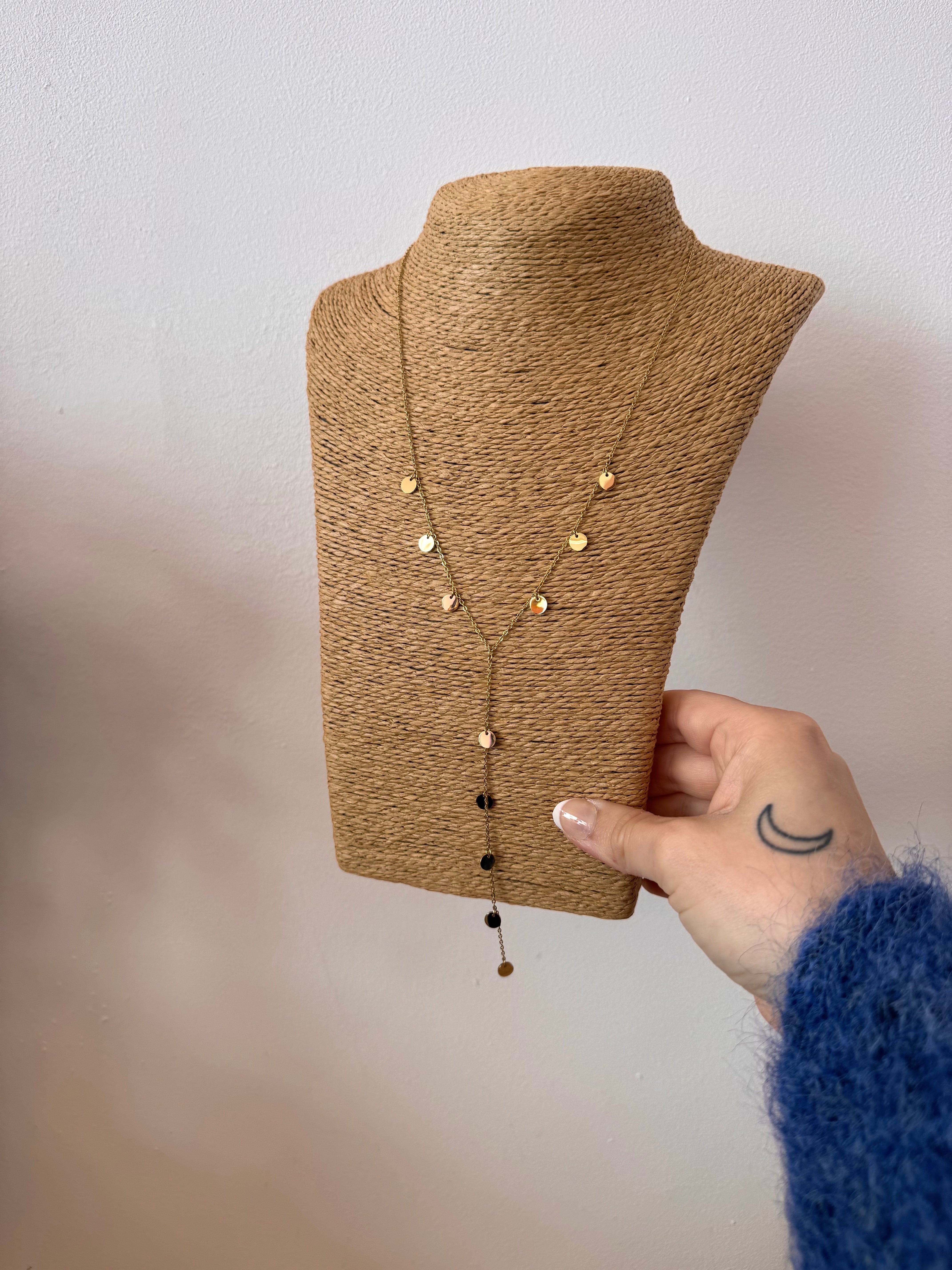 SAUTOIR Y DORÉ PASTILLES