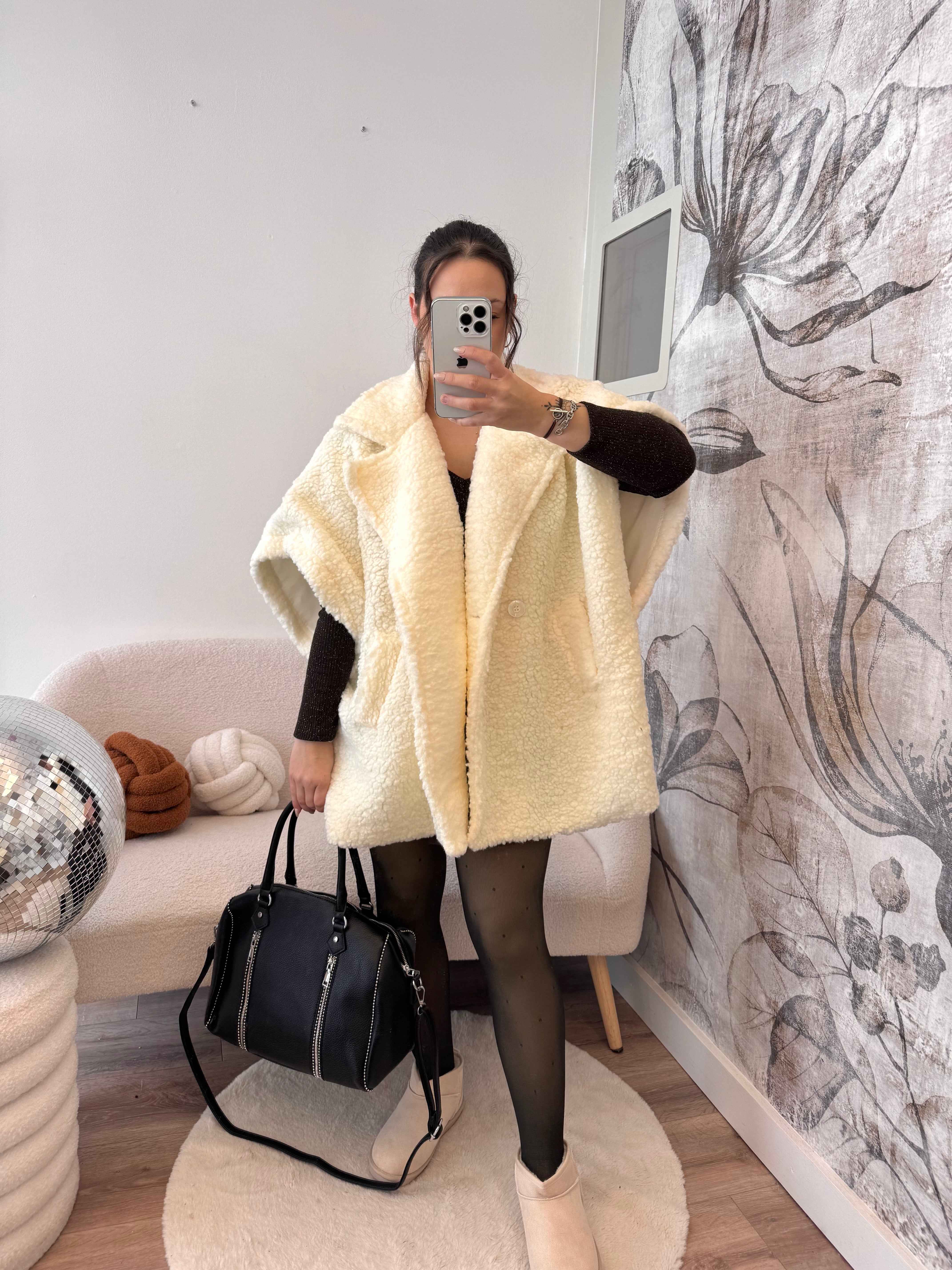 GILET MOUMOUTE SANS MANCHE BEIGE