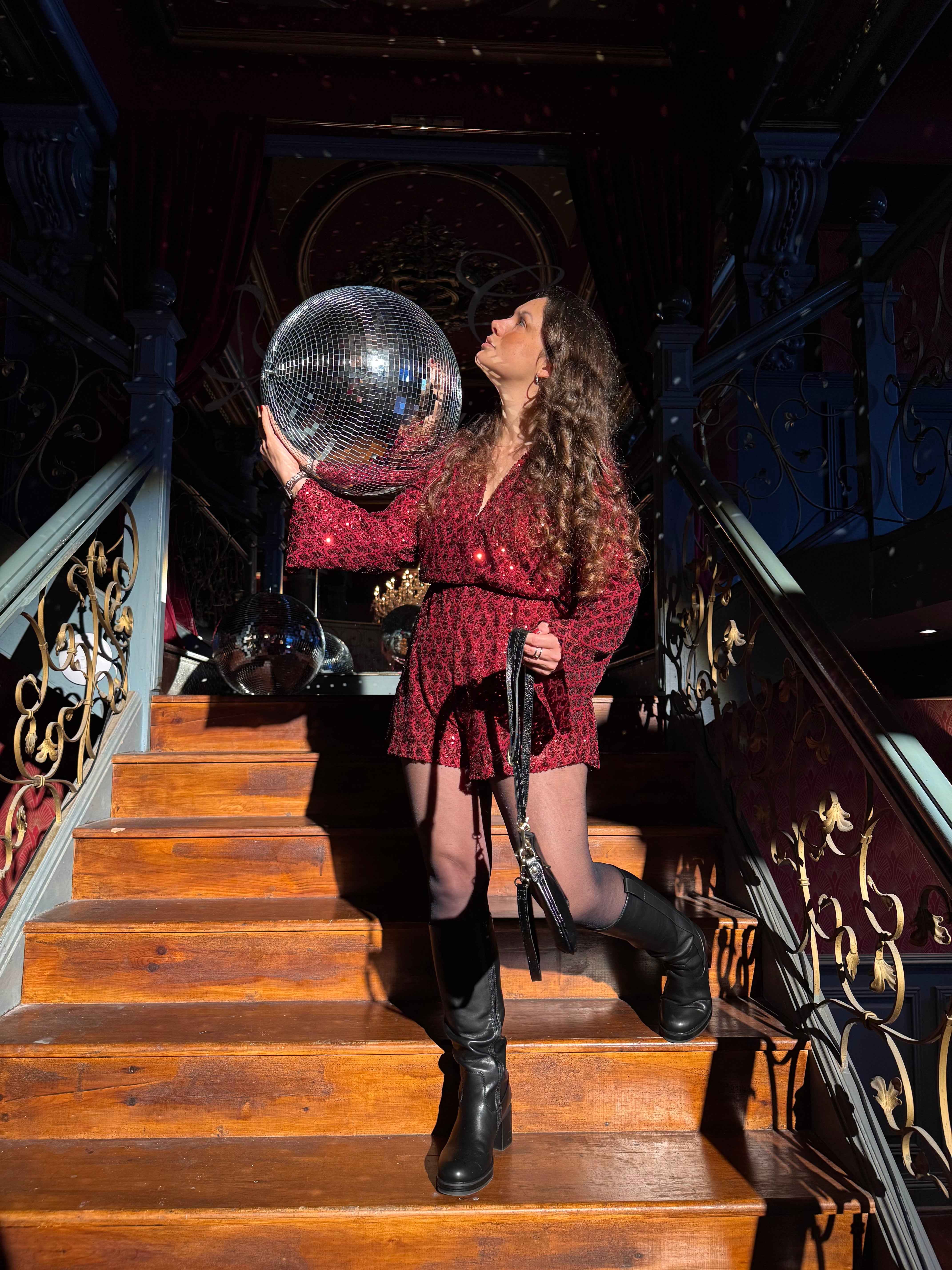 COMBISHORT SEQUINS BORDEAUX