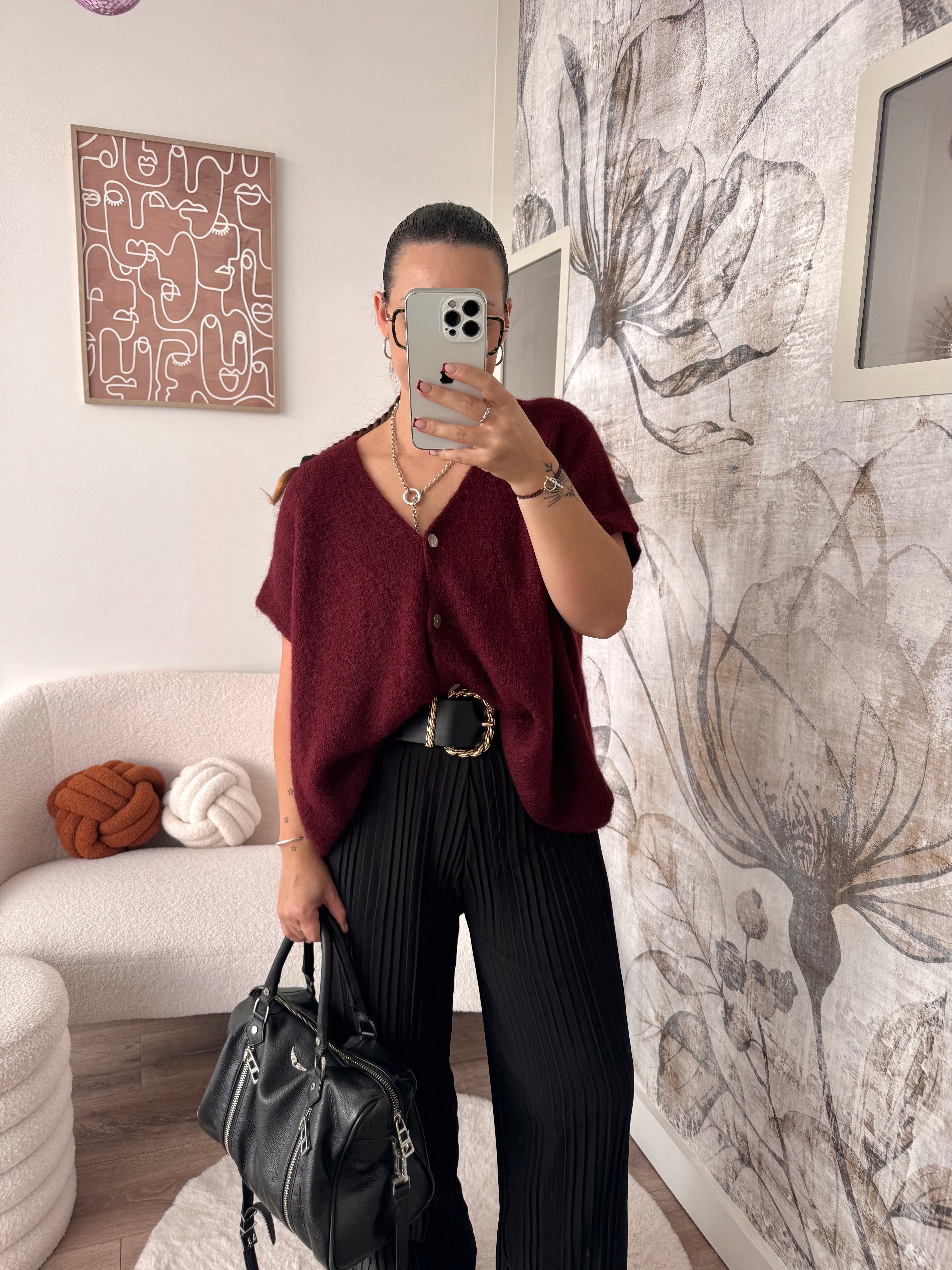 GILET BORDEAUX SANS MANCHE