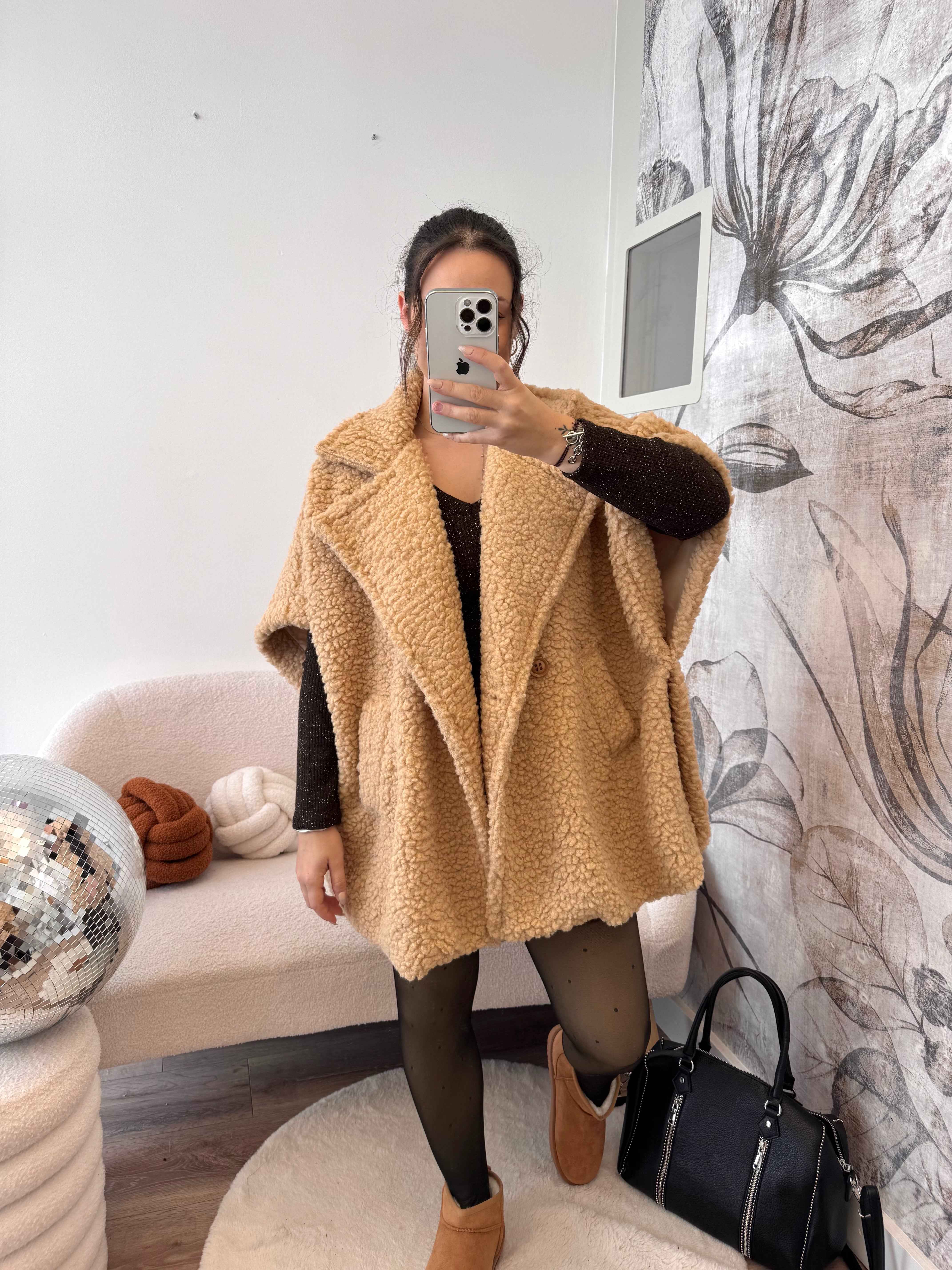 GILET MOUMOUTE SANS MANCHE CAMEL