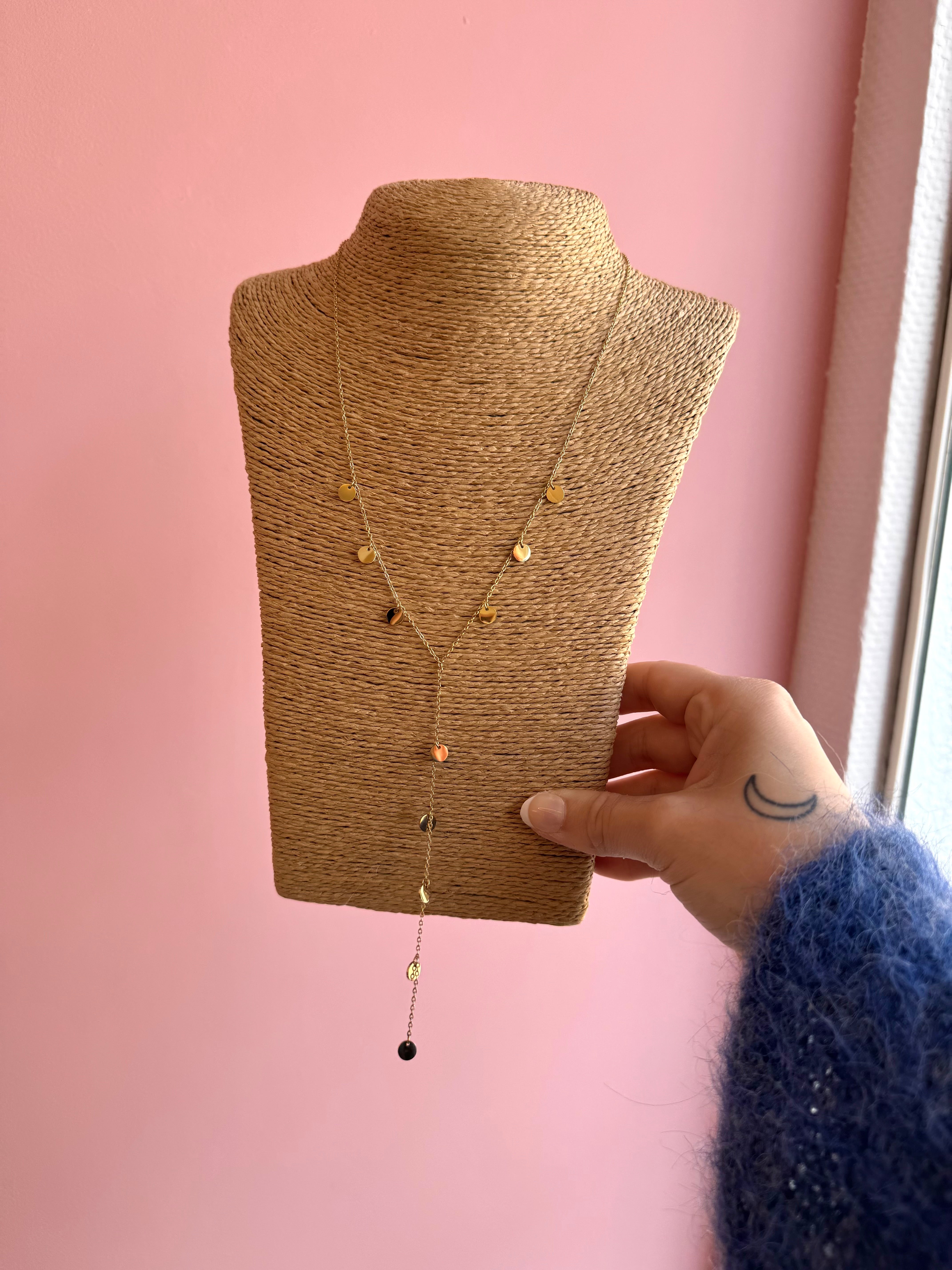 SAUTOIR Y DORÉ PASTILLES