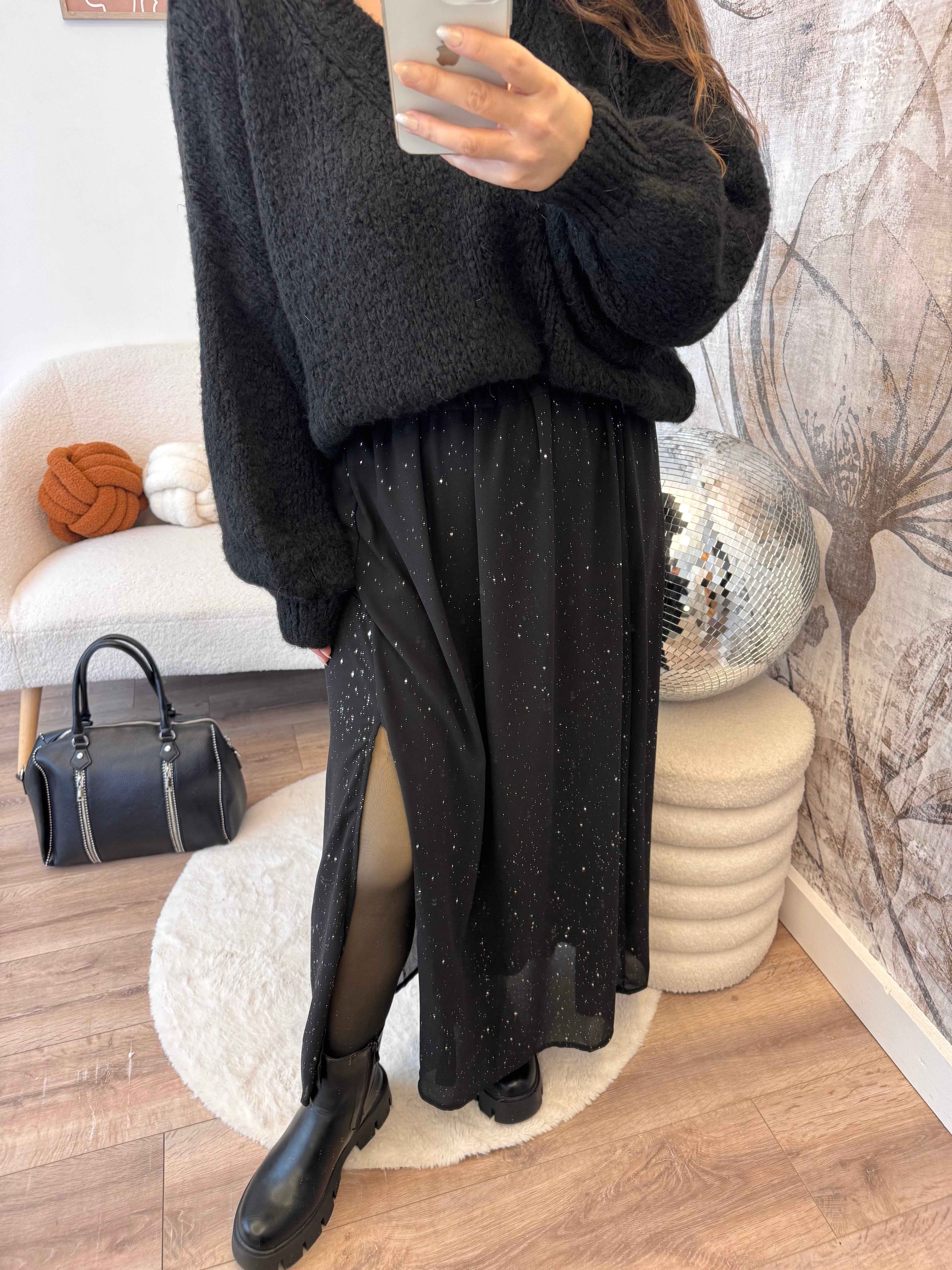 JUPE À PAILLETTES NOIRE