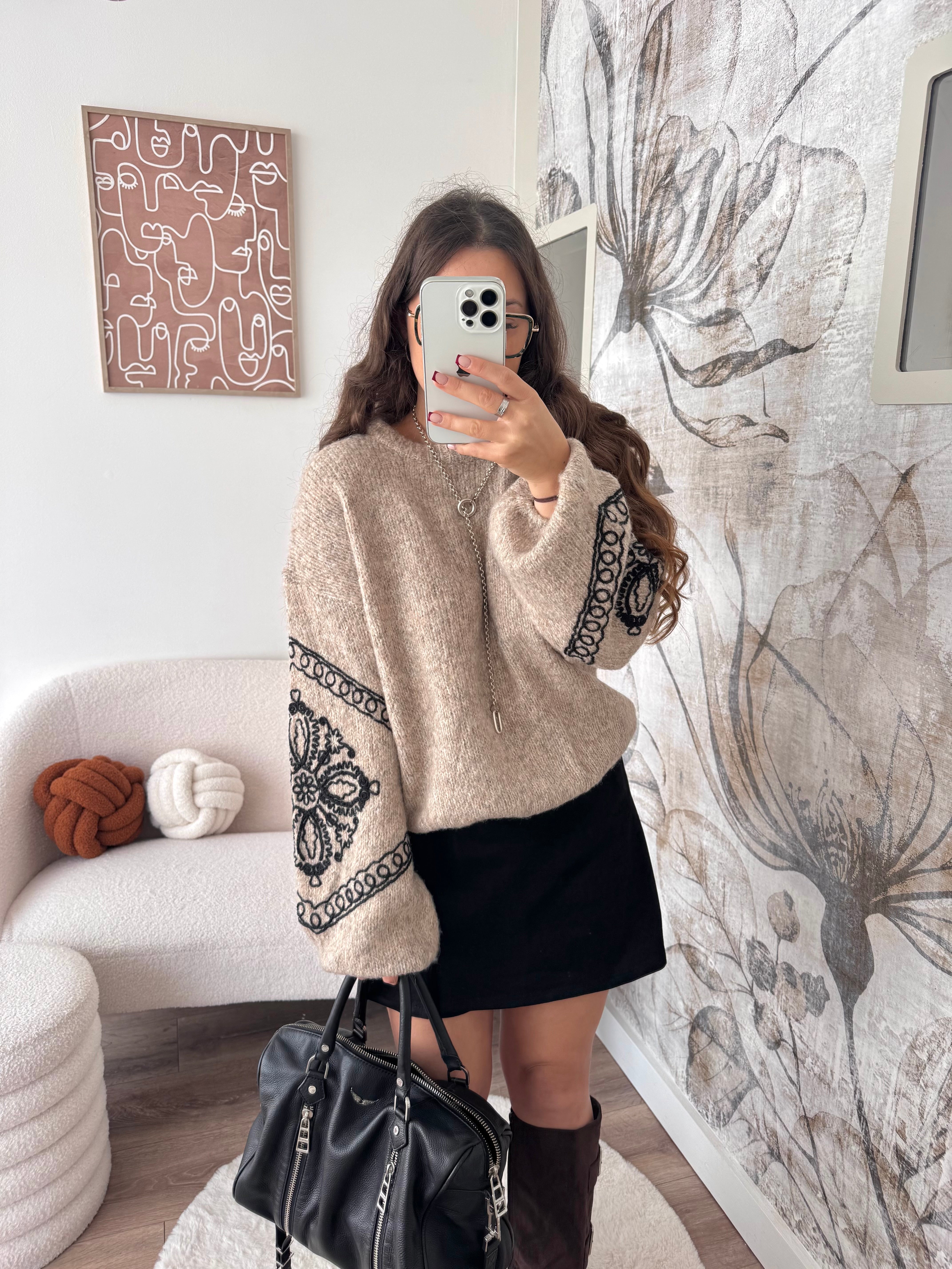 PULL BOHÈME MARRON