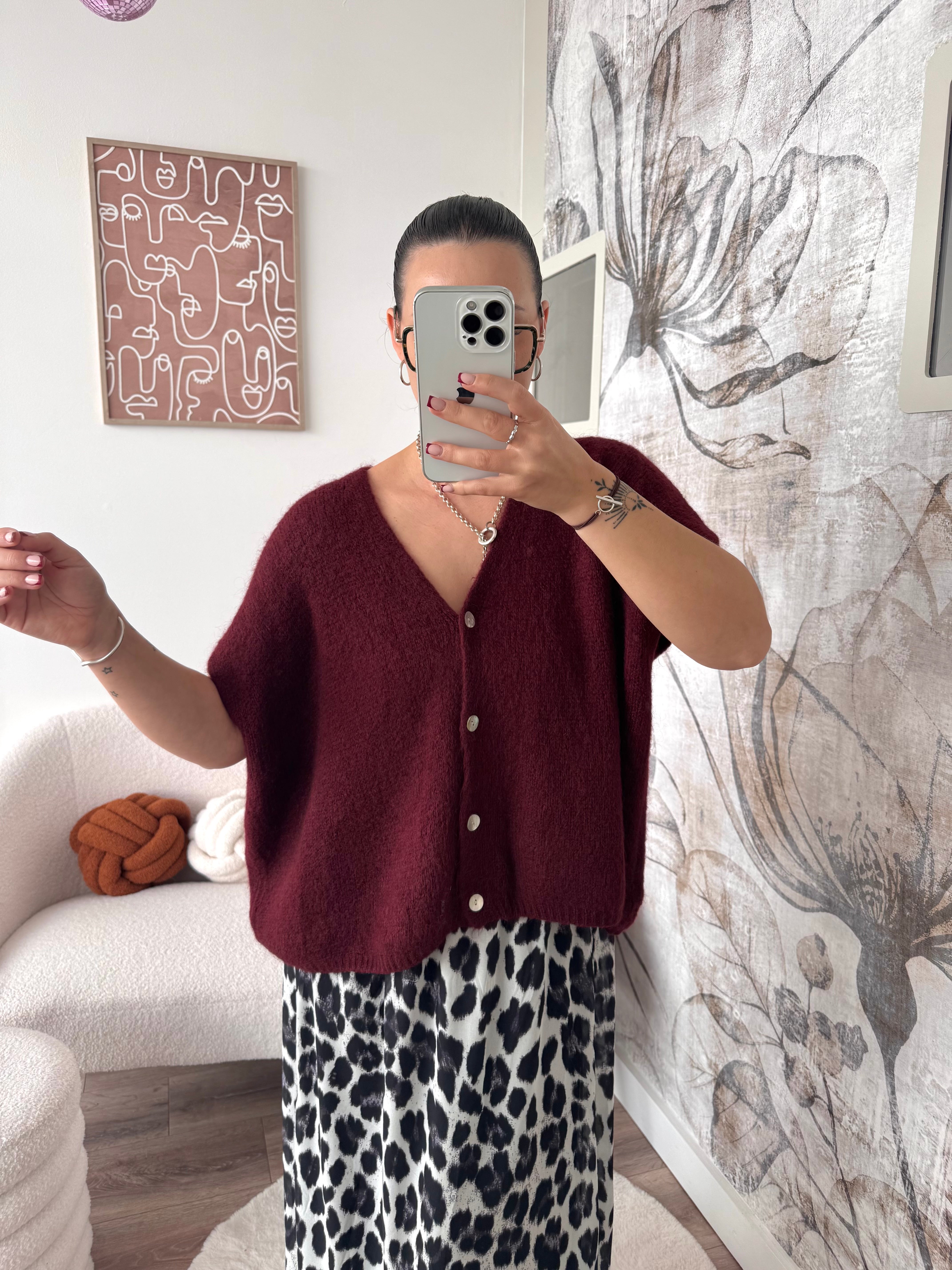 GILET BORDEAUX SANS MANCHE