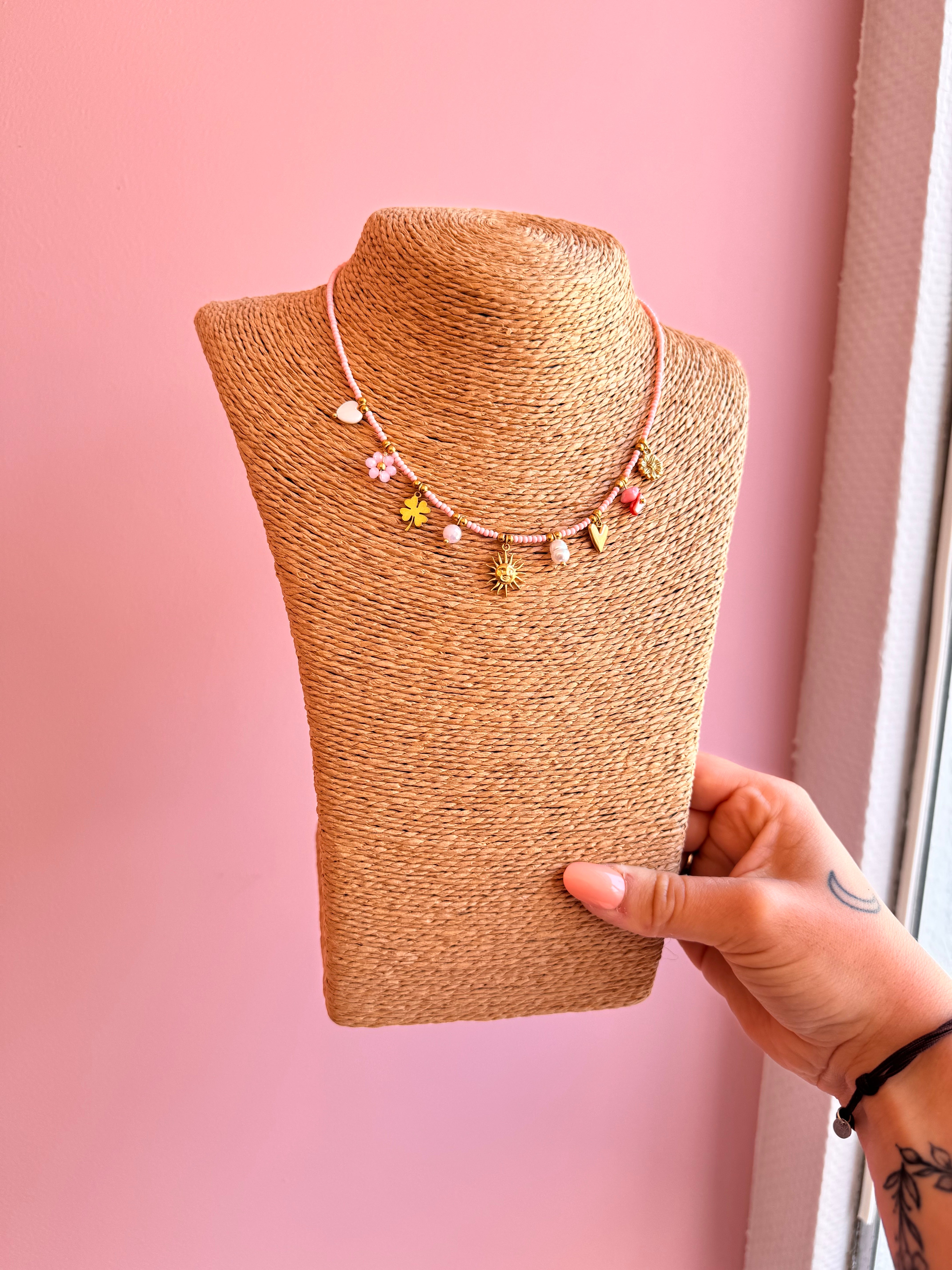 COLLIER PERLA ROSE CHARMS