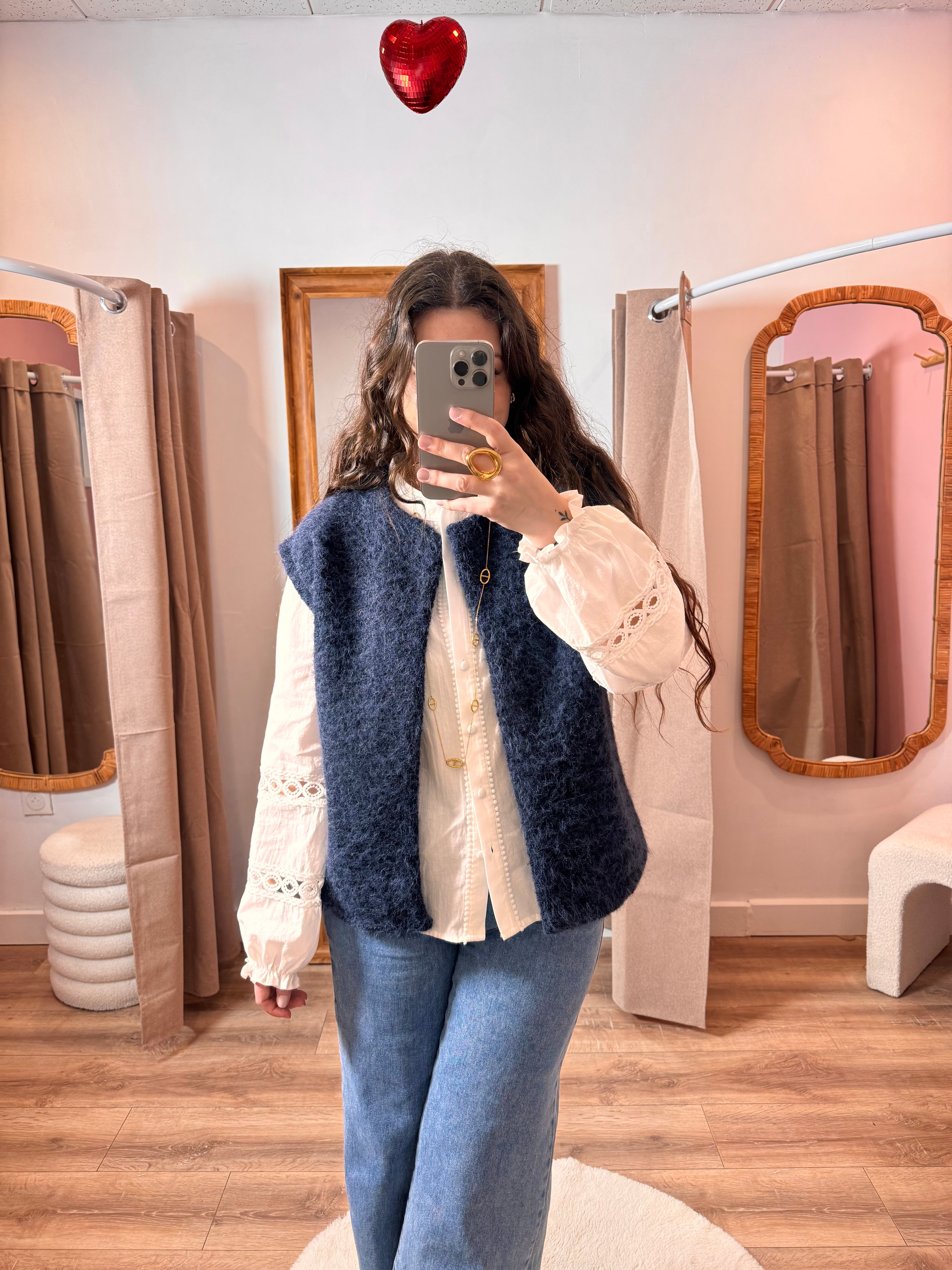 VESTE SANS MANCHE BLEU MARINE