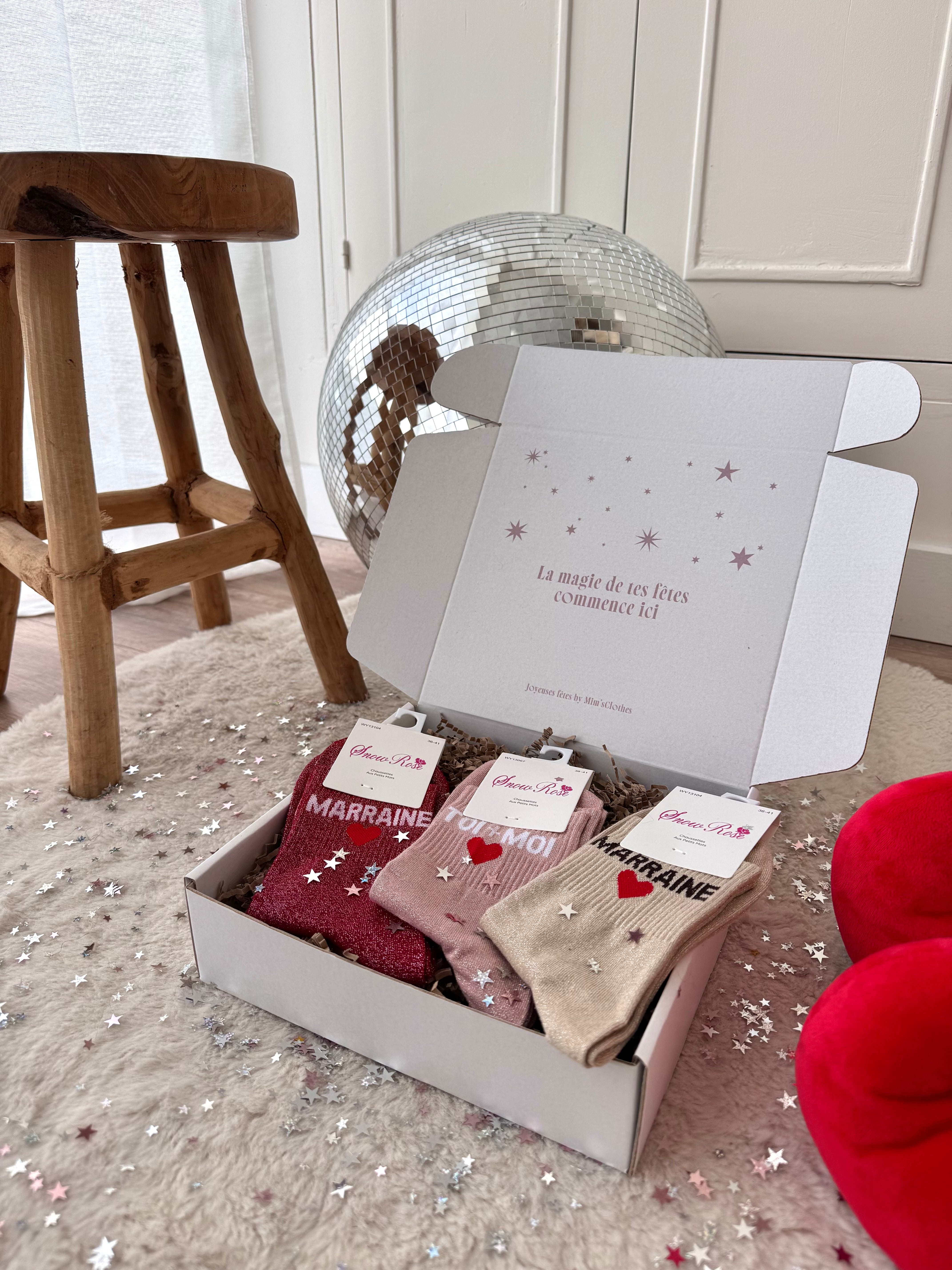 COFFRET CHAUSSETTES À PAILLETTES MARRAINE
