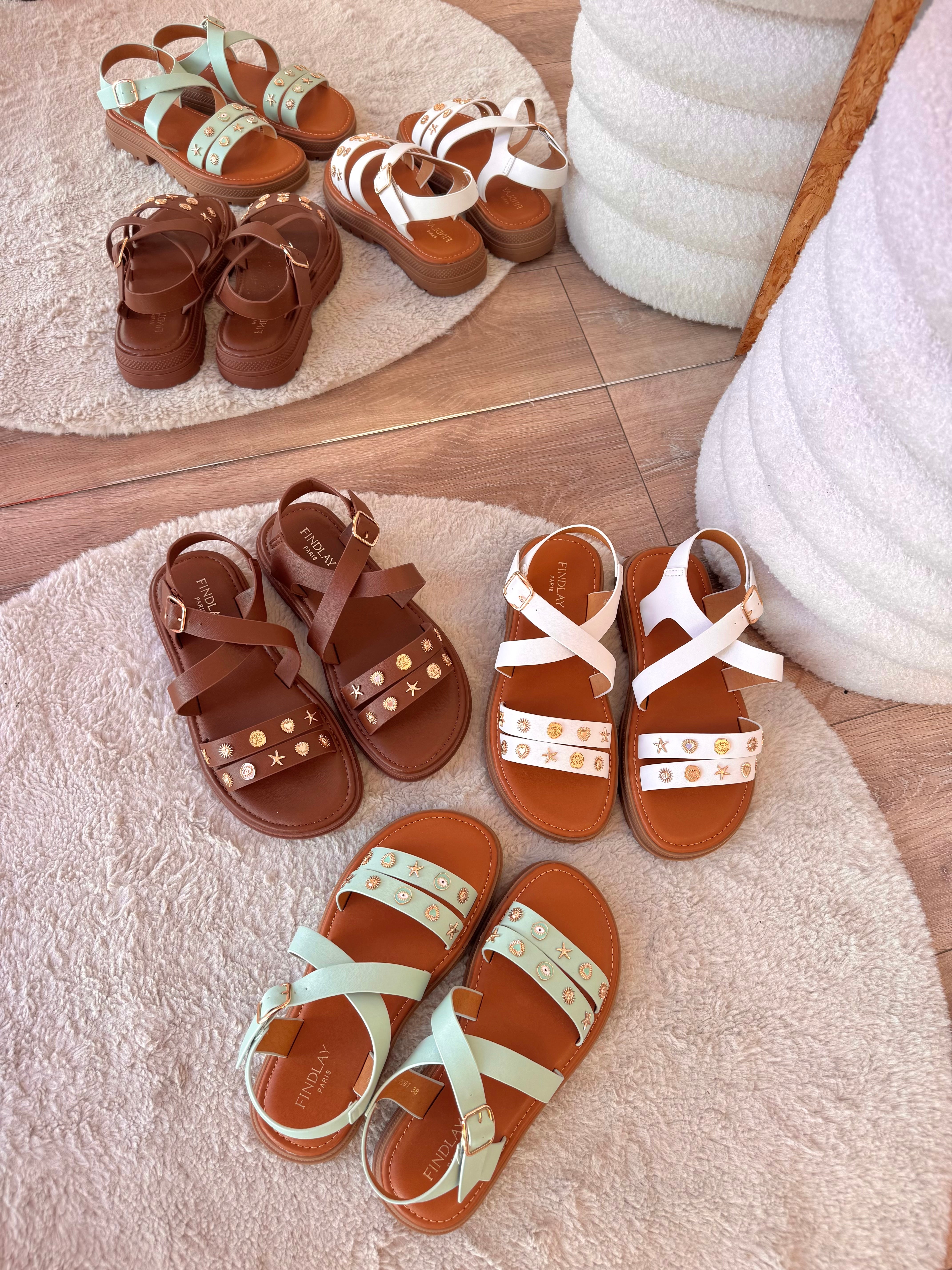 SANDALES COQUILLAGES BLANCHE